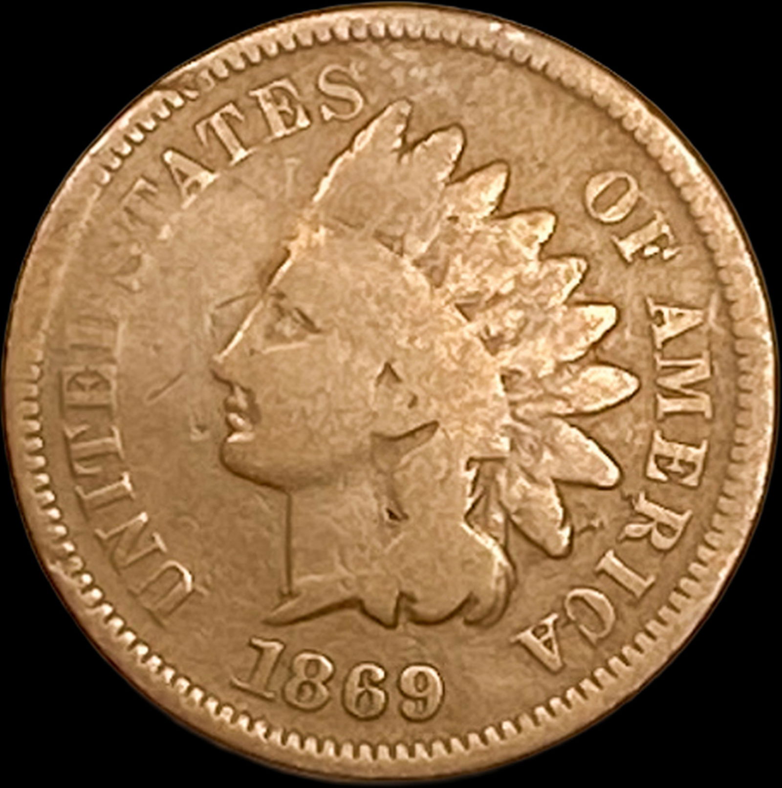 1869 Indian Head Cent NICELY CIRCULATED (1 of 2)