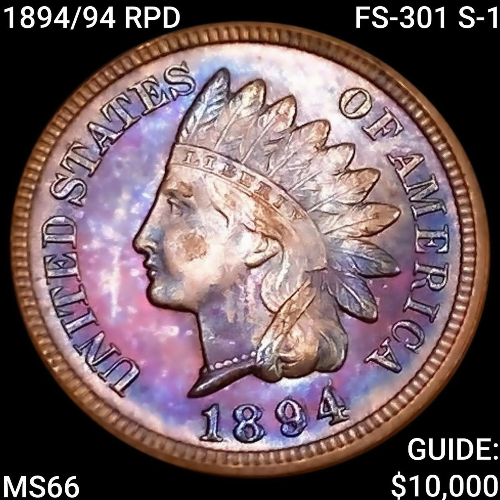 1894/94 RPD FS-301 S-1 Indian Head Cent GEM BU: 1894/94 RPD FS-301 S-1 Indian Head Cent GEM BU