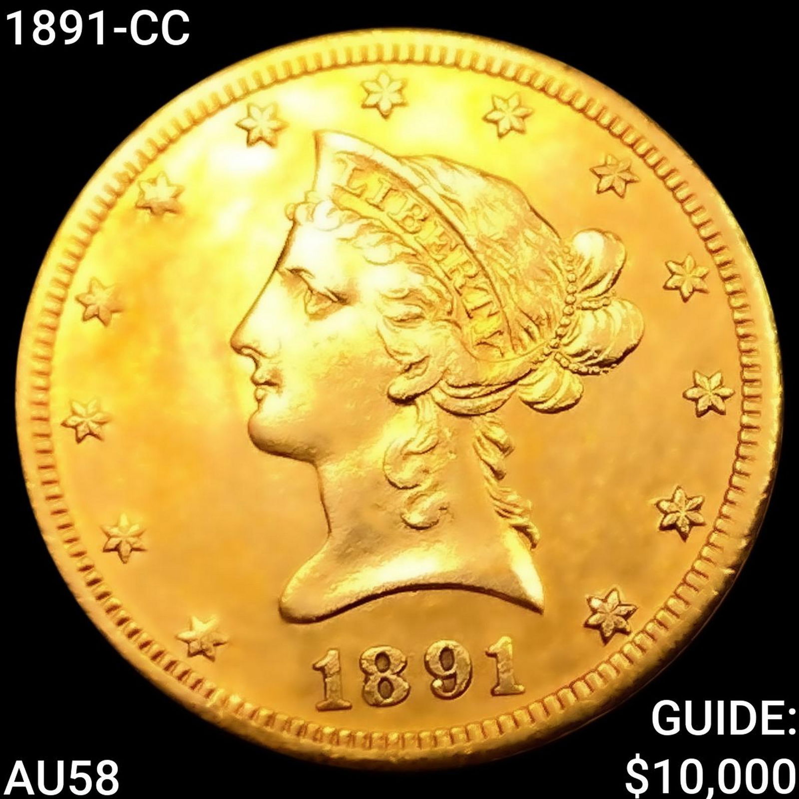 1891-CC $5 Gold Half Eagle CHOICE AU (1 of 2)