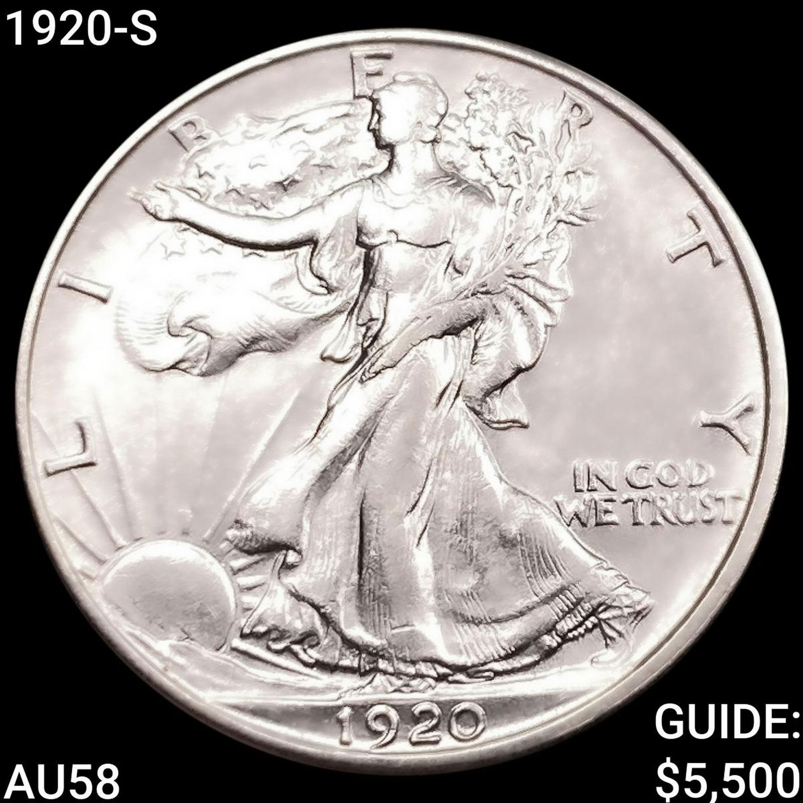 1920-S Walking Liberty Half Dollar CHOICE AU (1 of 2)