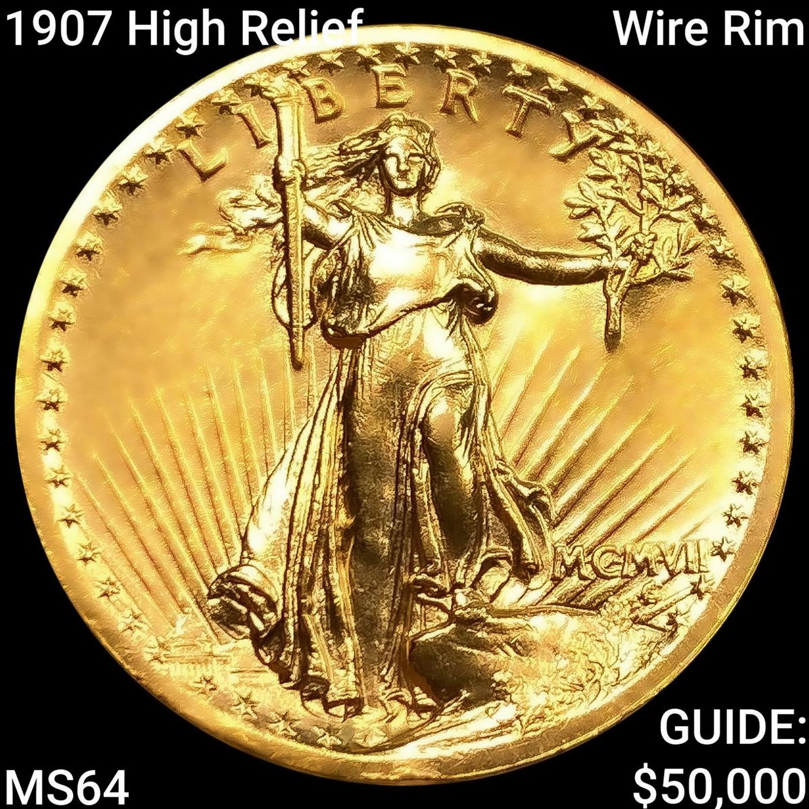 1907 High Relief Wire Rim $20 Gold Double Eagle CHOICE BU (1 of 2)