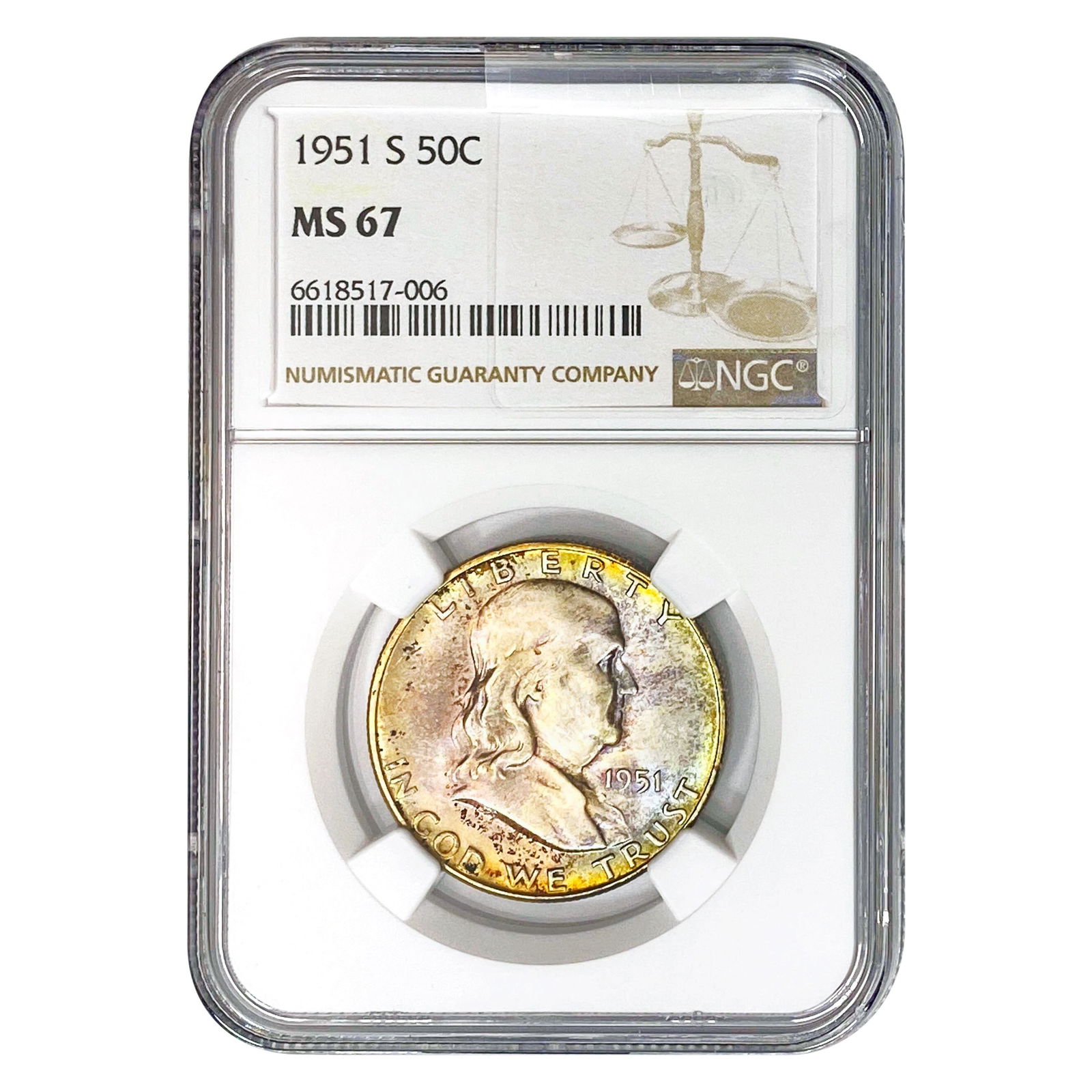 1951-S Franklin Half Dollar NGC MS67 (1 of 2)