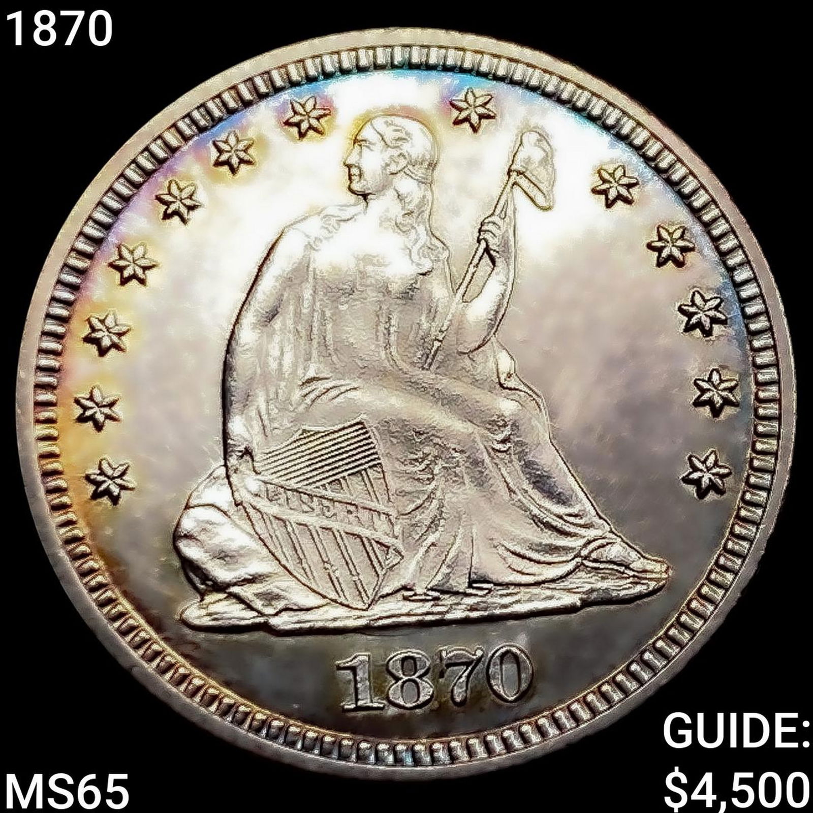 1870 Seated Liberty Quarter GEM BU: 1870 Seated Liberty Quarter GEM BU