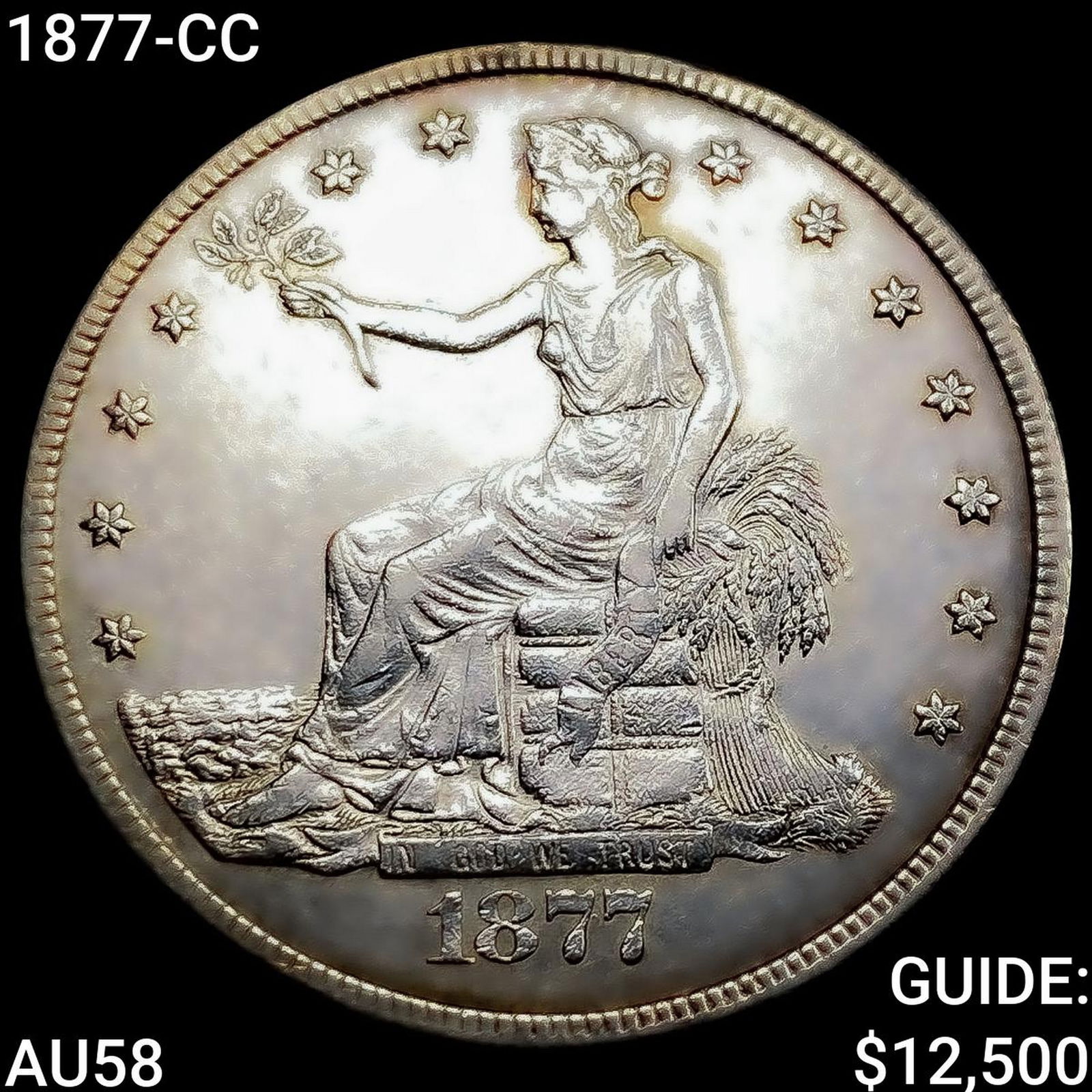 1877-CC Silver Trade Dollar CHOICE AU: 1877-CC Silver Trade Dollar CHOICE AU