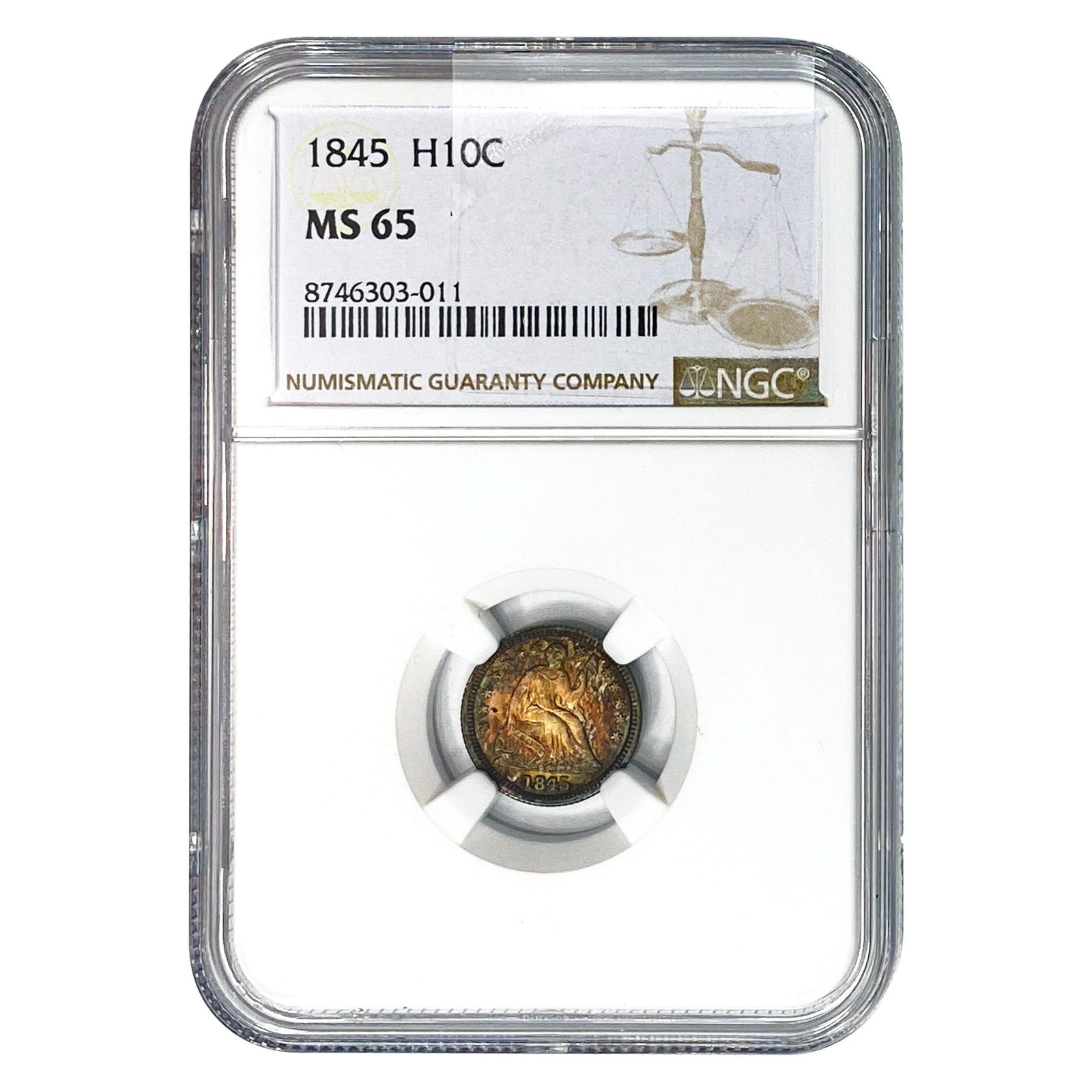 1845 Seated Liberty Half Dime NGC MS65 (1 of 2)
