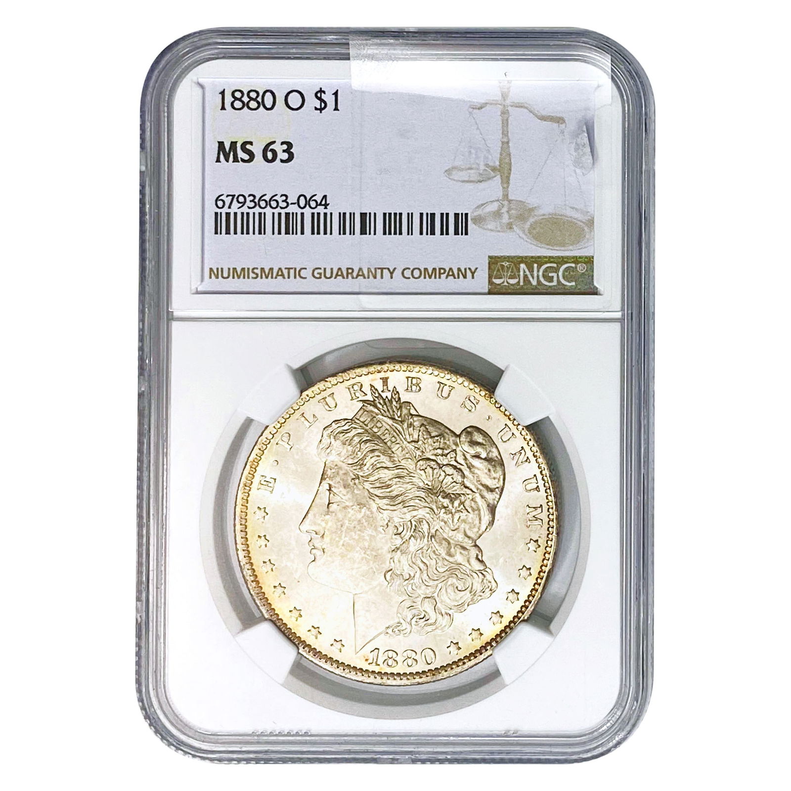 1880-O Morgan Silver Dollar NGC MS63: 1880-O Morgan Silver Dollar NGC MS63