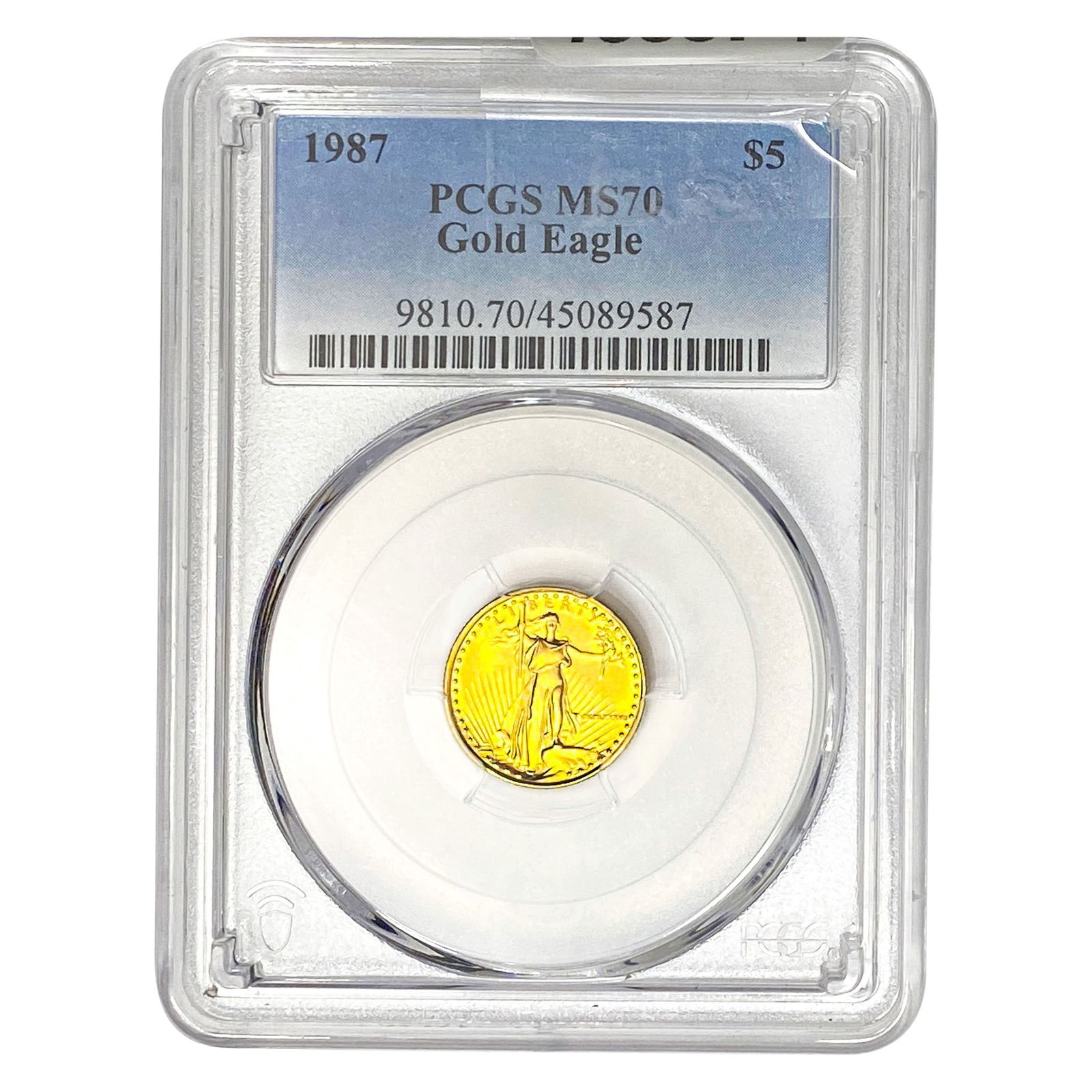 1987 $5 Gold Half Eagle PCGS MS70 1/10oz Gold (1 of 2)