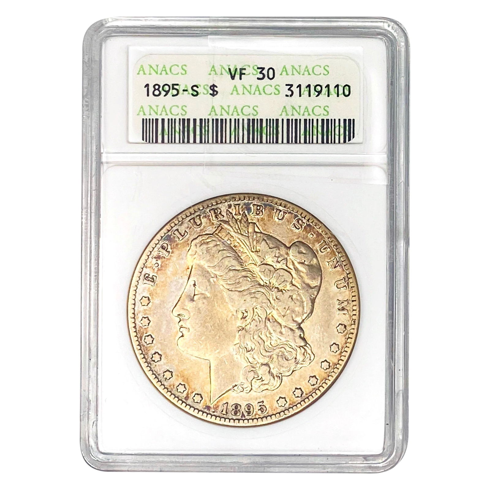 1895-S Morgan Silver Dollar ANACS VF30: 1895-S Morgan Silver Dollar ANACS VF30