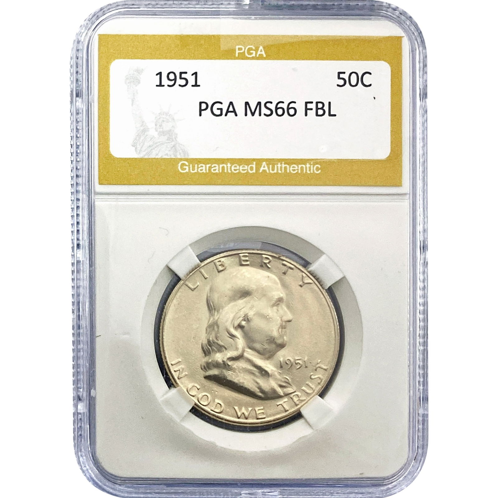 1951 Franklin Half Dollar PGA MS66 FBL (1 of 2)