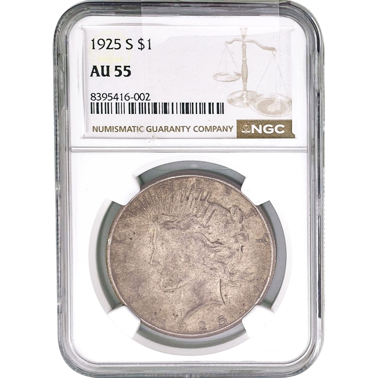 1925-S Silver Peace Dollar NGC AU55 (1 of 2)