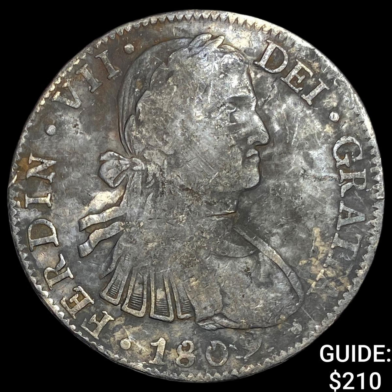 1809 Mexico Silver 8 Reales Chopmarked NEARLY UNCIRCULATED (1 of 2)