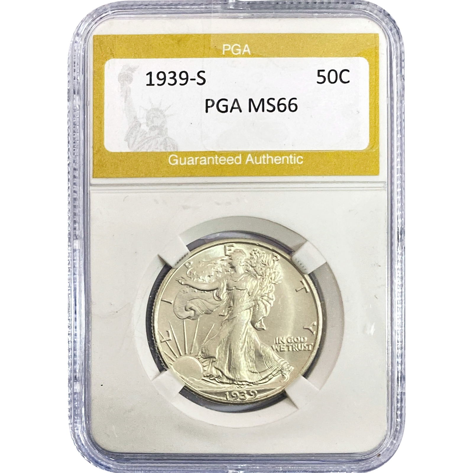 1939-S Walking Liberty Half Dollar PGA MS66 (1 of 2)