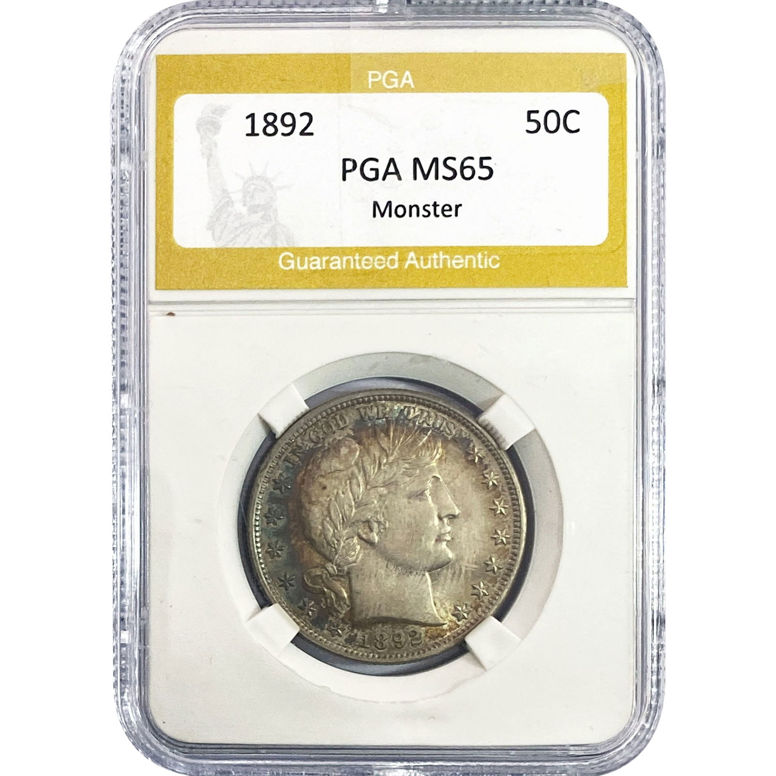 1892 Barber Half Dollar PGA MS65 Monster: 1892 Barber Half Dollar PGA MS65 Monster
