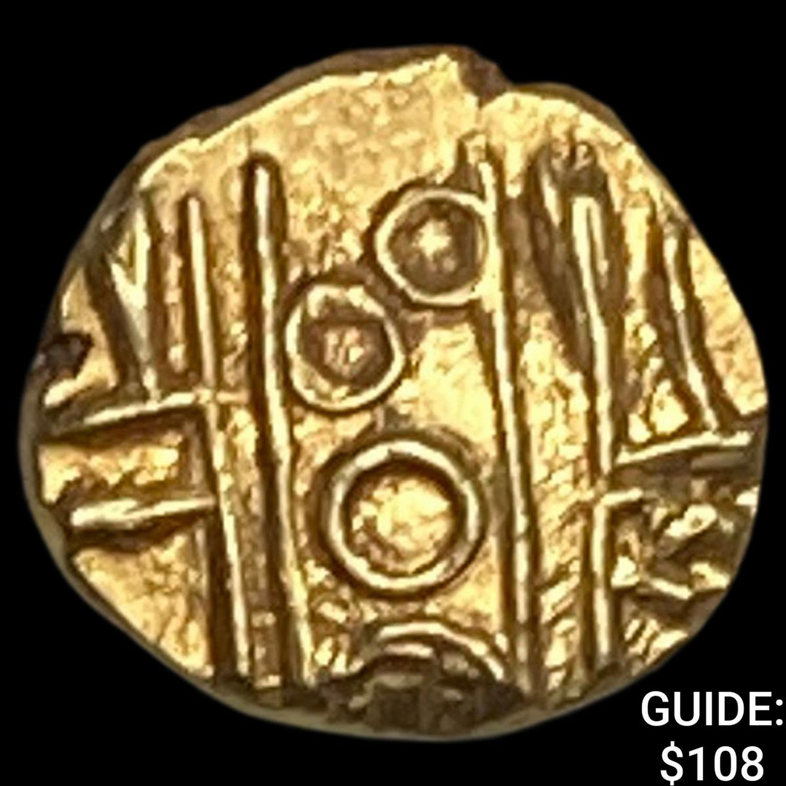 1638-1812 India Mysore .012 Gold Fanam UNCIRCULATED: 1638-1812 India Mysore .012 Gold Fanam UNCIRCULATED