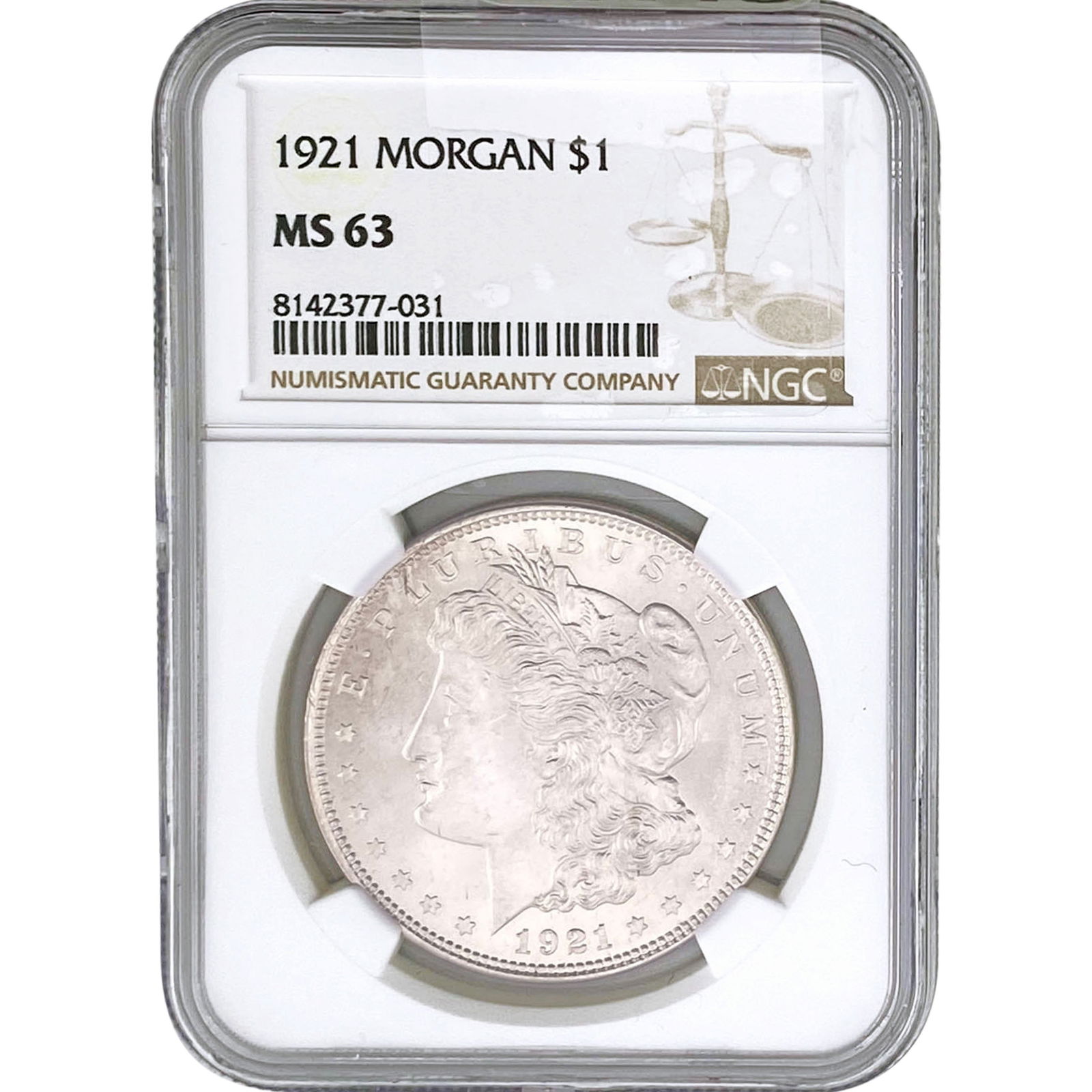 1921 Morgan Silver Dollar NGC MS63 (1 of 2)