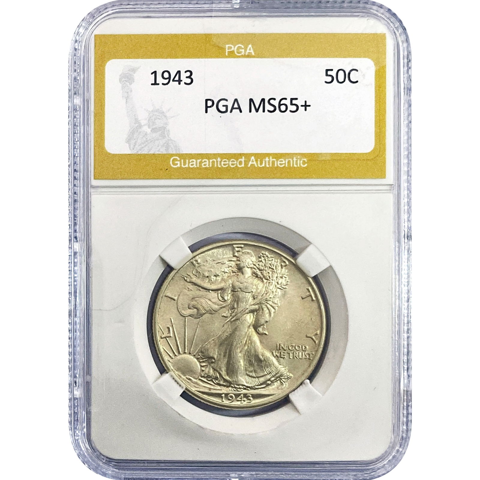 1943 Walking Liberty Half Dollar PGA MS65+: 1943 Walking Liberty Half Dollar PGA MS65+