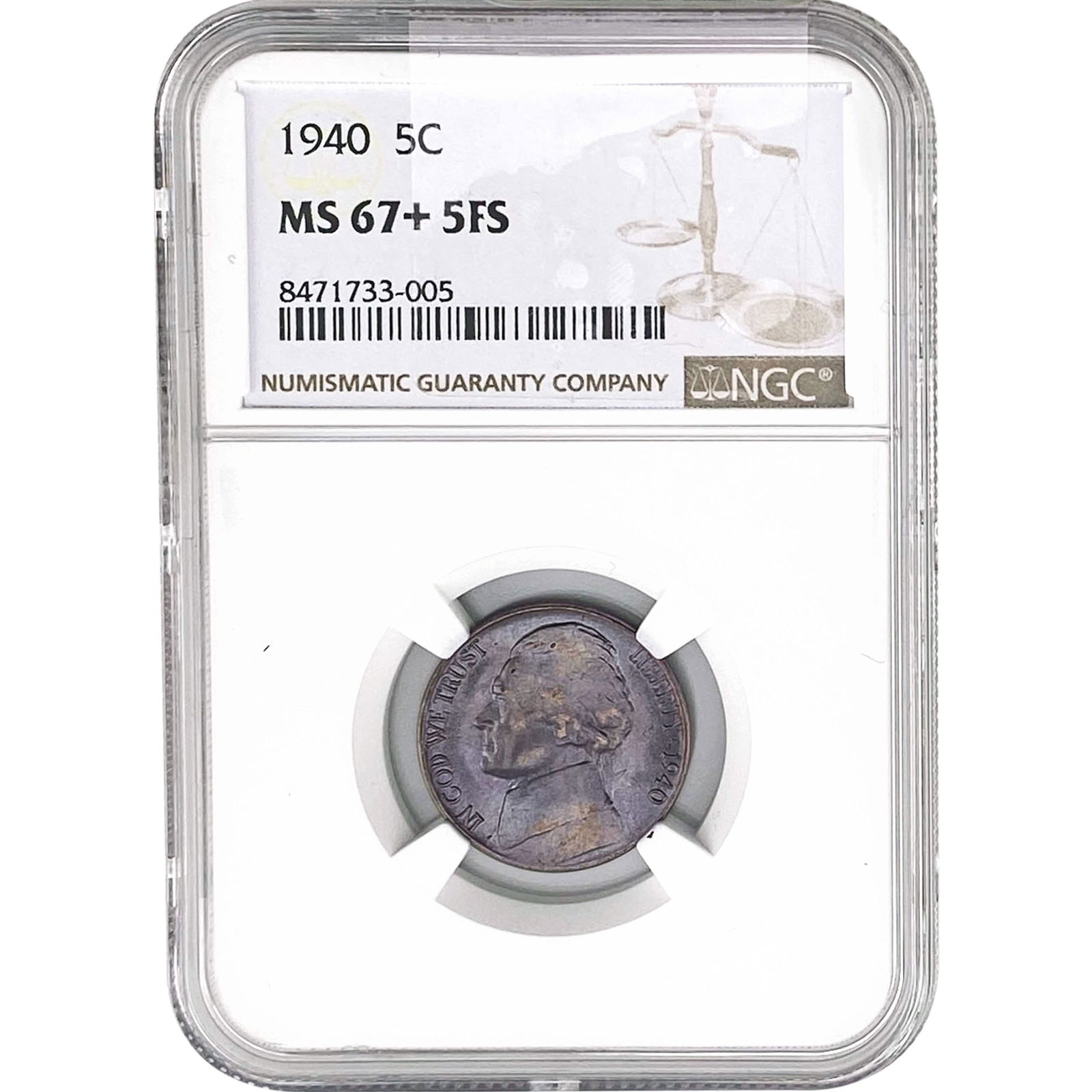 1940 Jefferson Nickel NGC MS67+ 5FS (1 of 2)