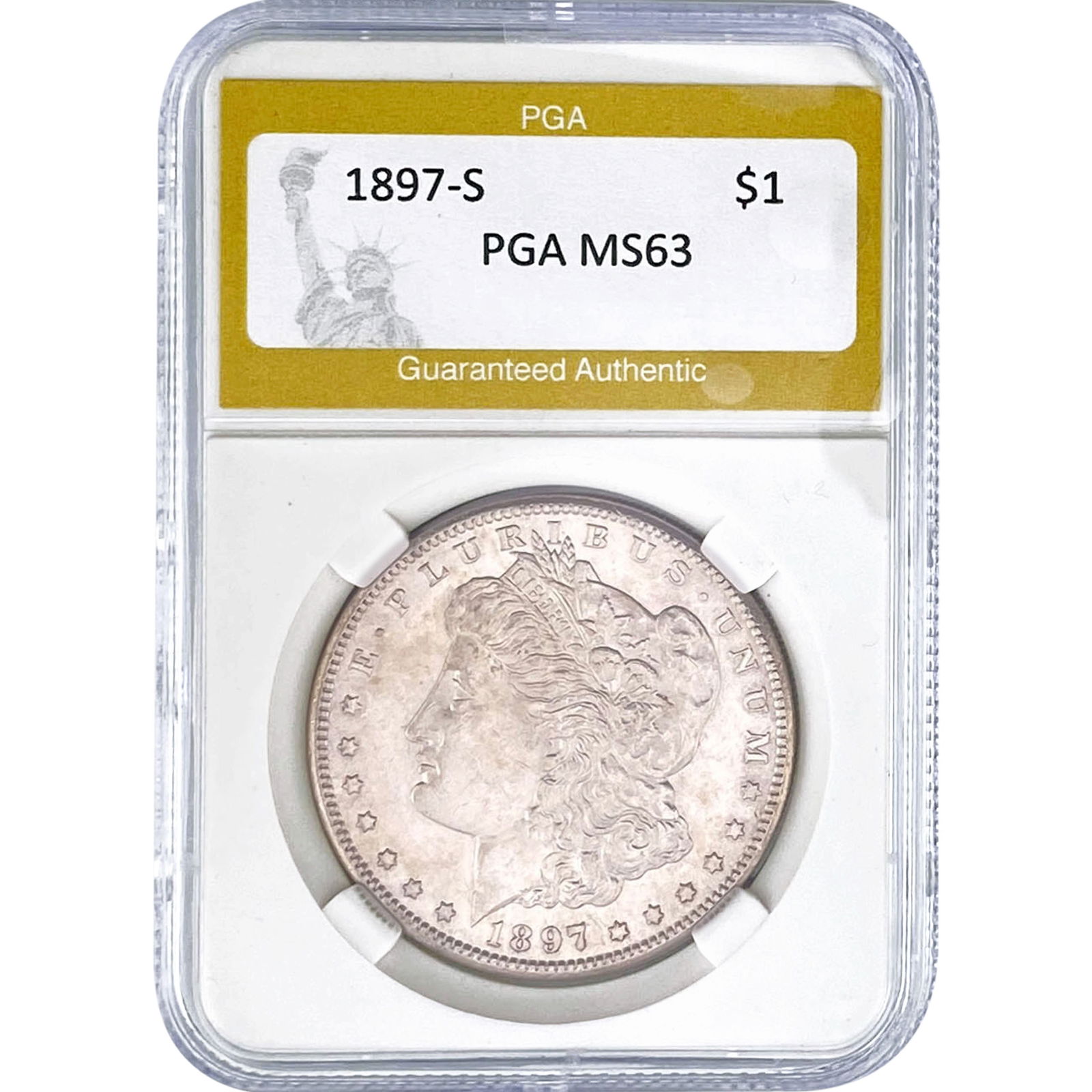 1897-S Morgan Silver Dollar PGA MS63 (1 of 2)