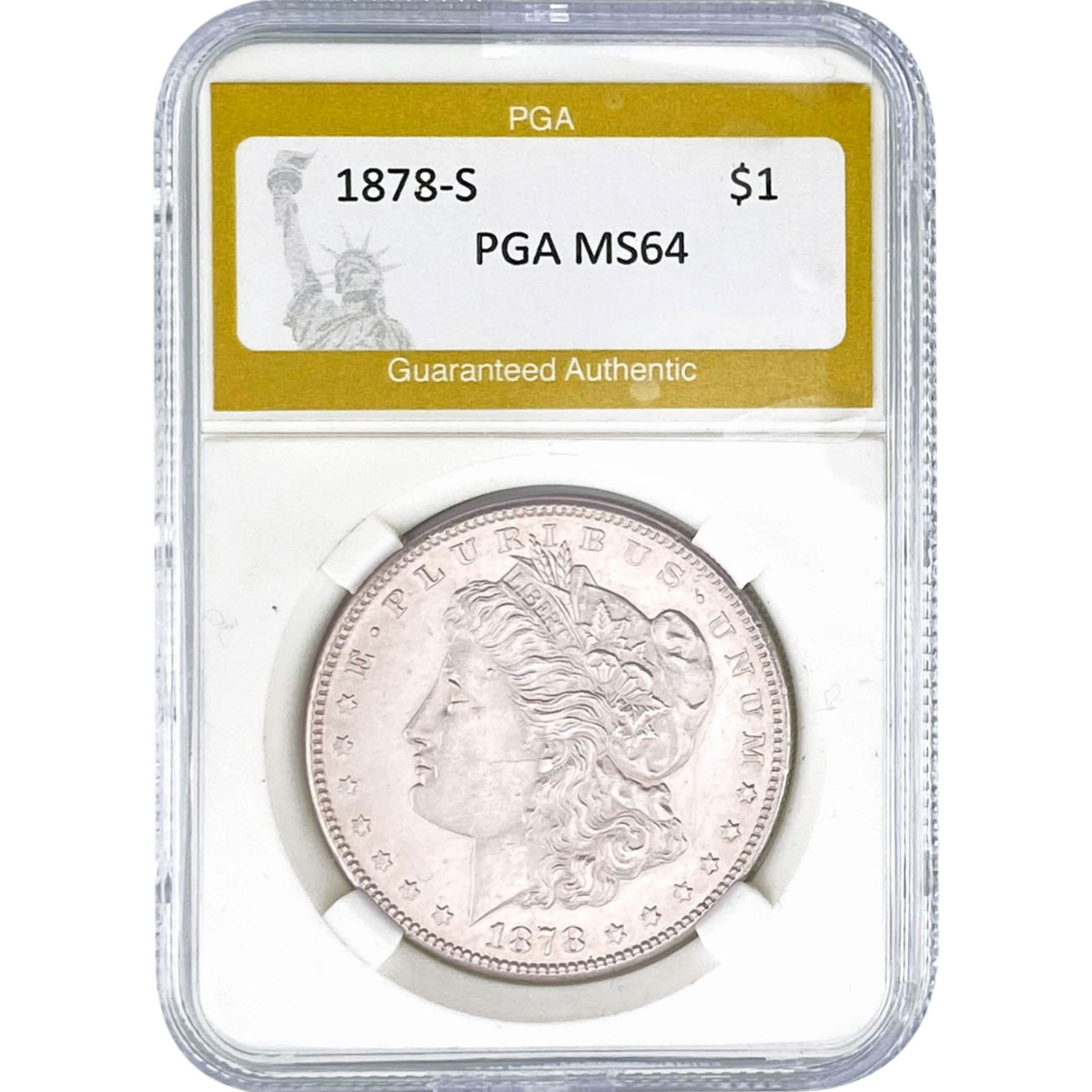 1878-S Morgan Silver Dollar PGA MS64: 1878-S Morgan Silver Dollar PGA MS64