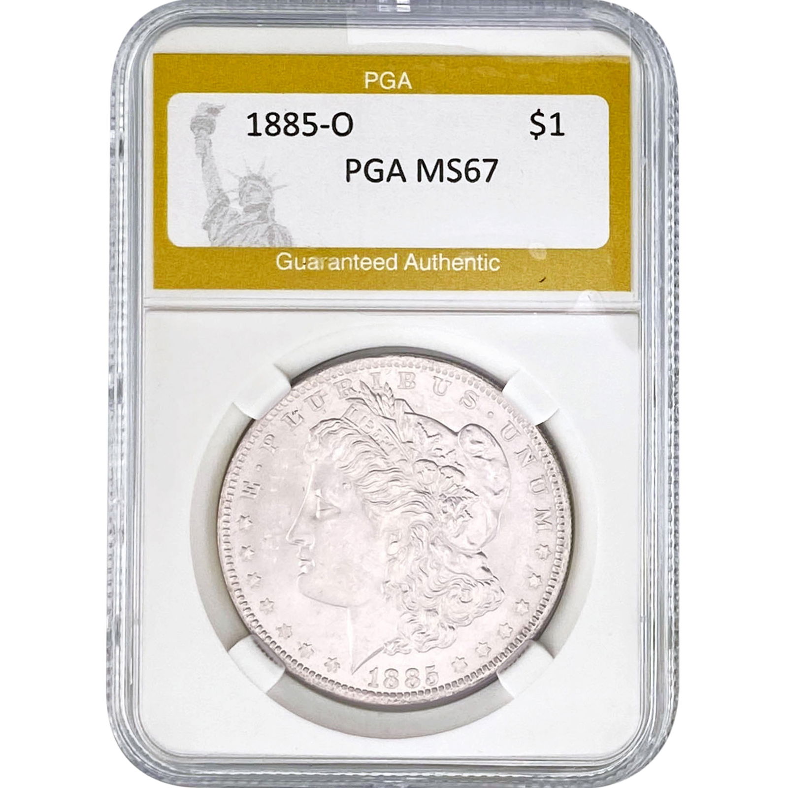 1885-O Morgan Silver Dollar PGA MS67: 1885-O Morgan Silver Dollar PGA MS67