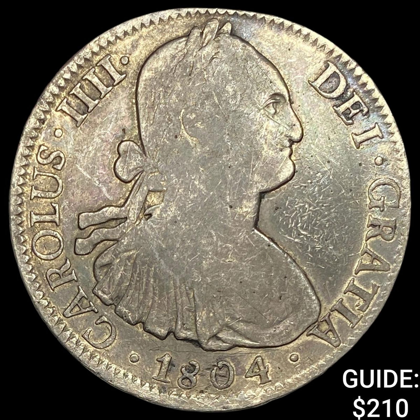 1804 Mo Mexico Silver 8 Reales Chopmarked NEARLY UNCIRCULATED (1 of 2)