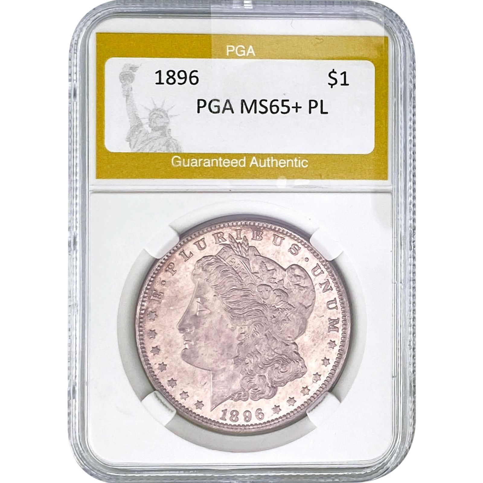 1896 Morgan Silver Dollar PGA MS65+ PL: 1896 Morgan Silver Dollar PGA MS65+ PL