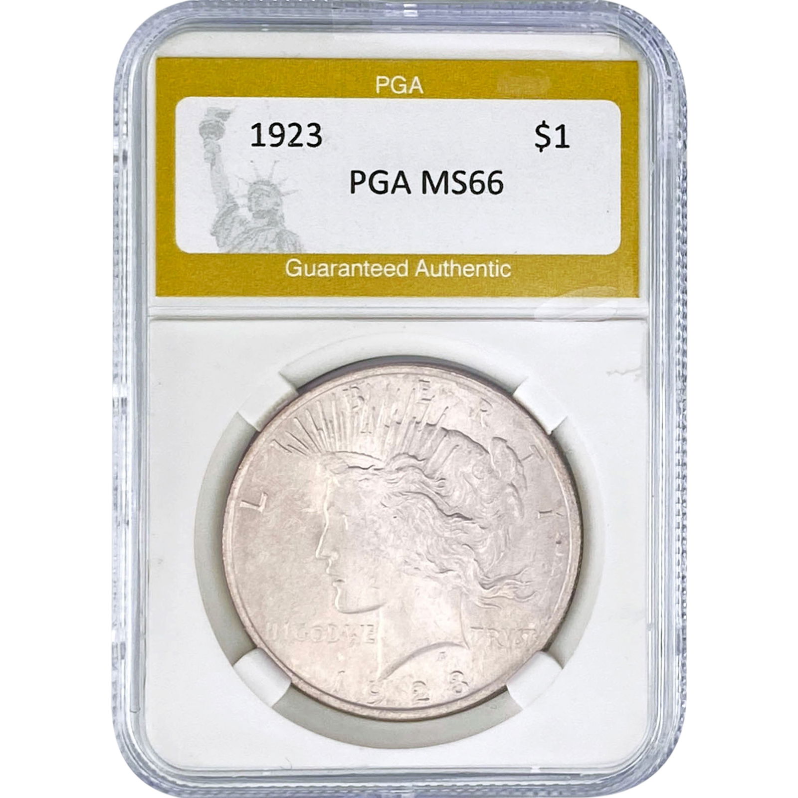 1923 Silver Peace Dollar PGA MS66: 1923 Silver Peace Dollar PGA MS66