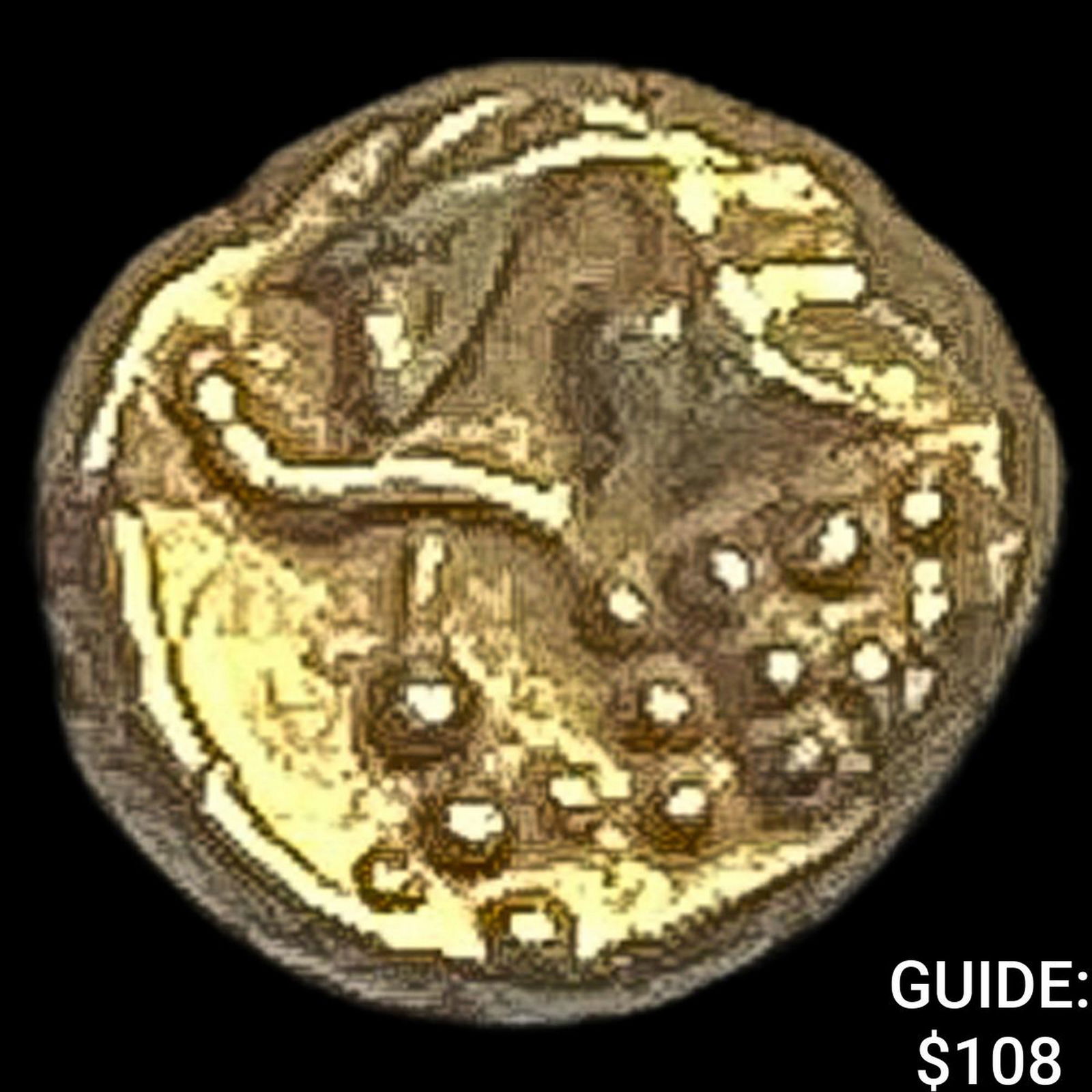 1638-1812 India Mysore .012 Gold Fanam UNCIRCULATED: 1638-1812 India Mysore .012 Gold Fanam UNCIRCULATED