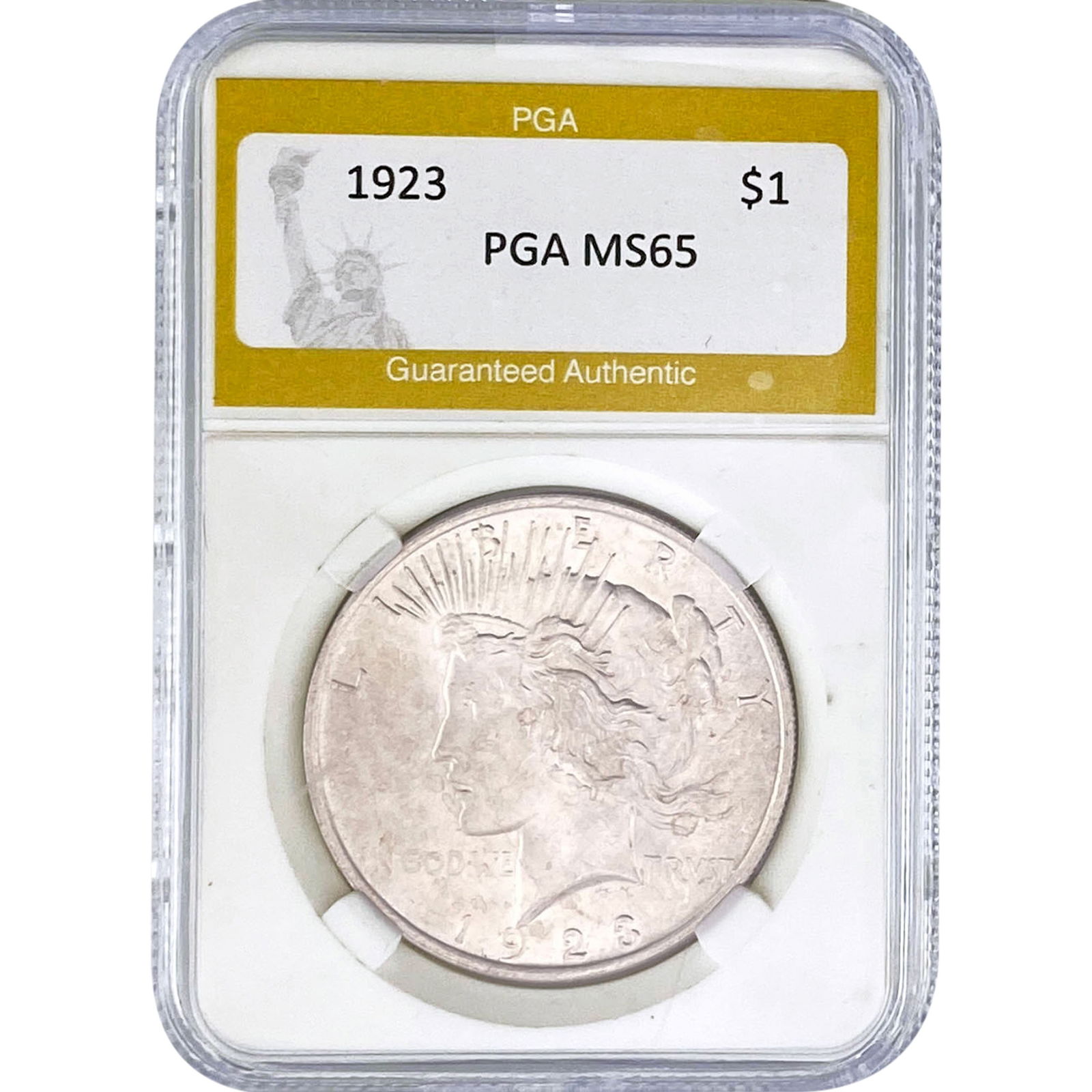 1923 Silver Peace Dollar PGA MS65: 1923 Silver Peace Dollar PGA MS65