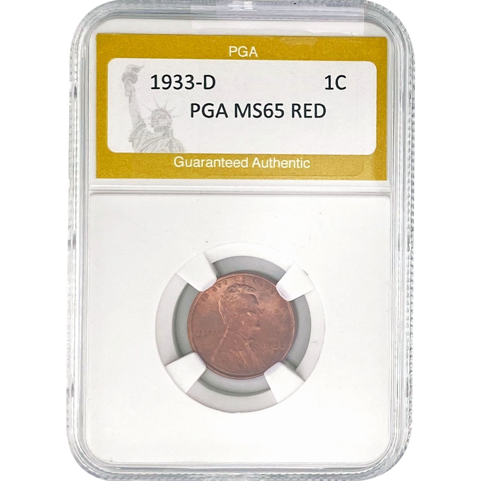 1933-D Wheat Cent PGA MS65 RED (1 of 2)