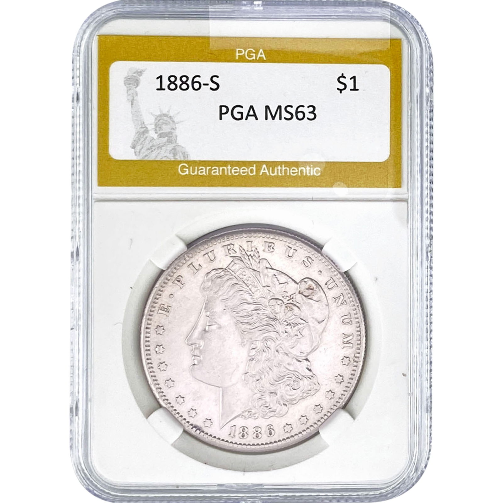 1886-S Morgan Silver Dollar PGA MS63 (1 of 2)