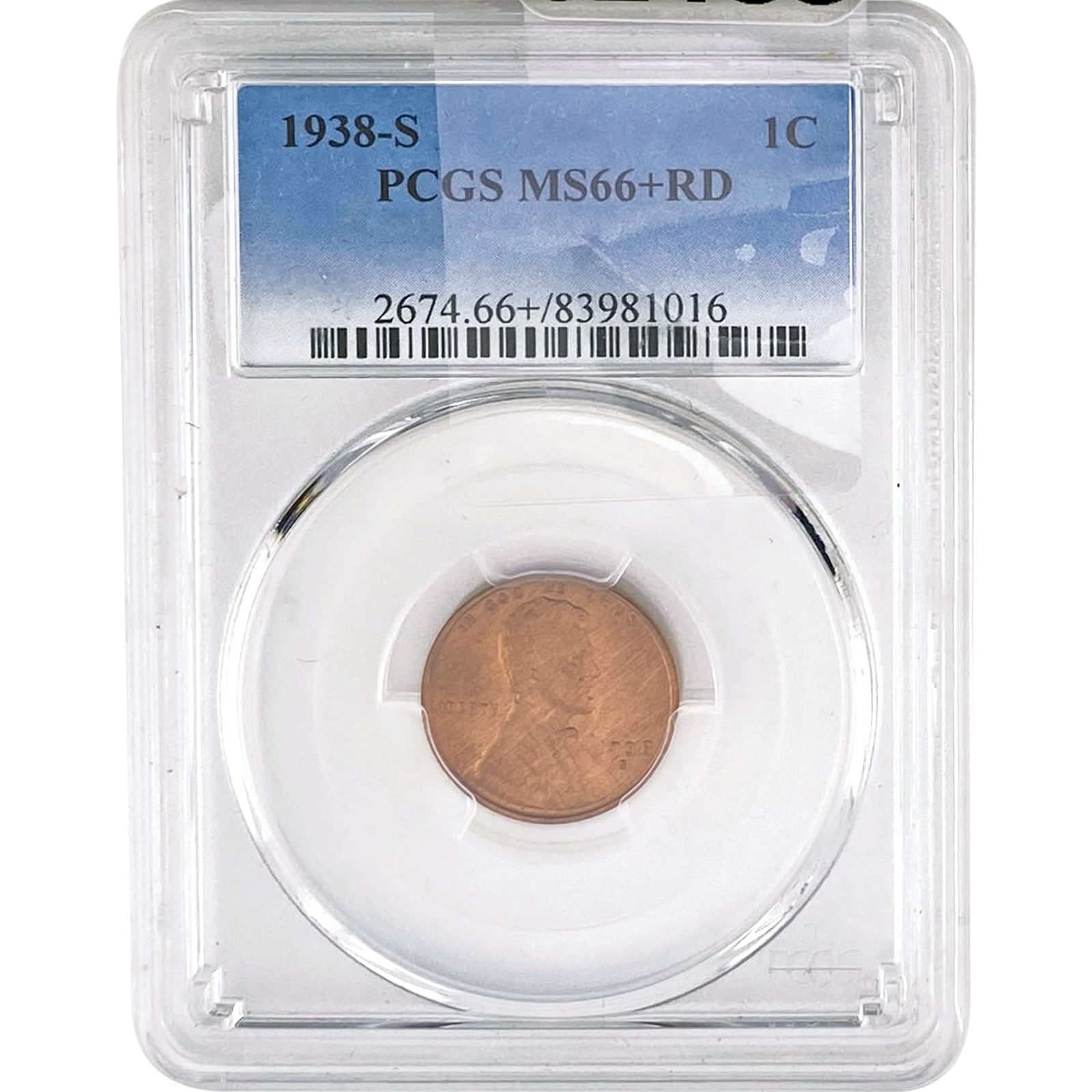 1938-S Wheat Cent PCGS MS66+ RD (1 of 2)
