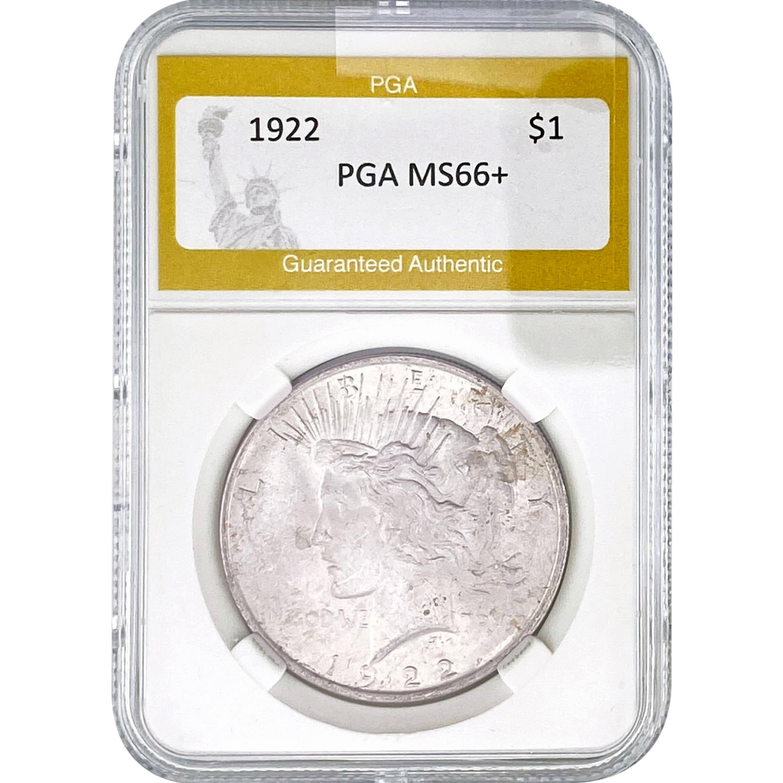 1922 Silver Peace Dollar PGA MS66+: 1922 Silver Peace Dollar PGA MS66+