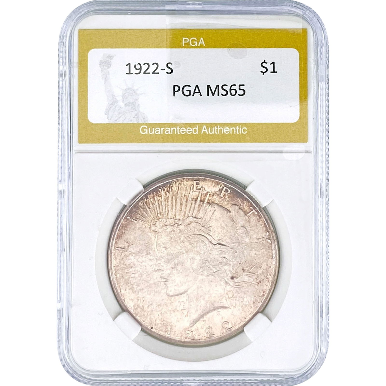 1922-S Silver Peace Dollar PGA MS65 (1 of 2)