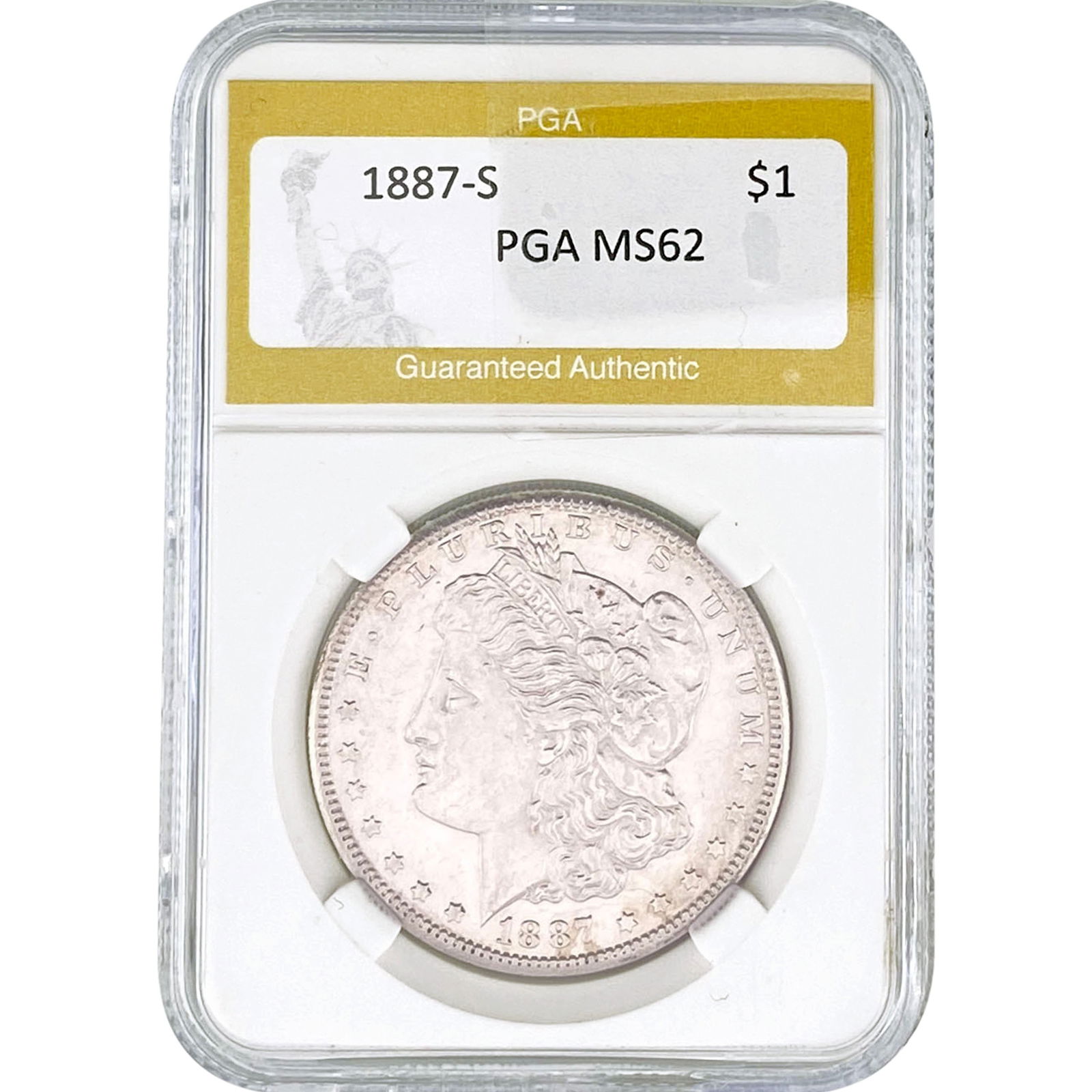 1887-S Morgan Silver Dollar PGA MS62: 1887-S Morgan Silver Dollar PGA MS62