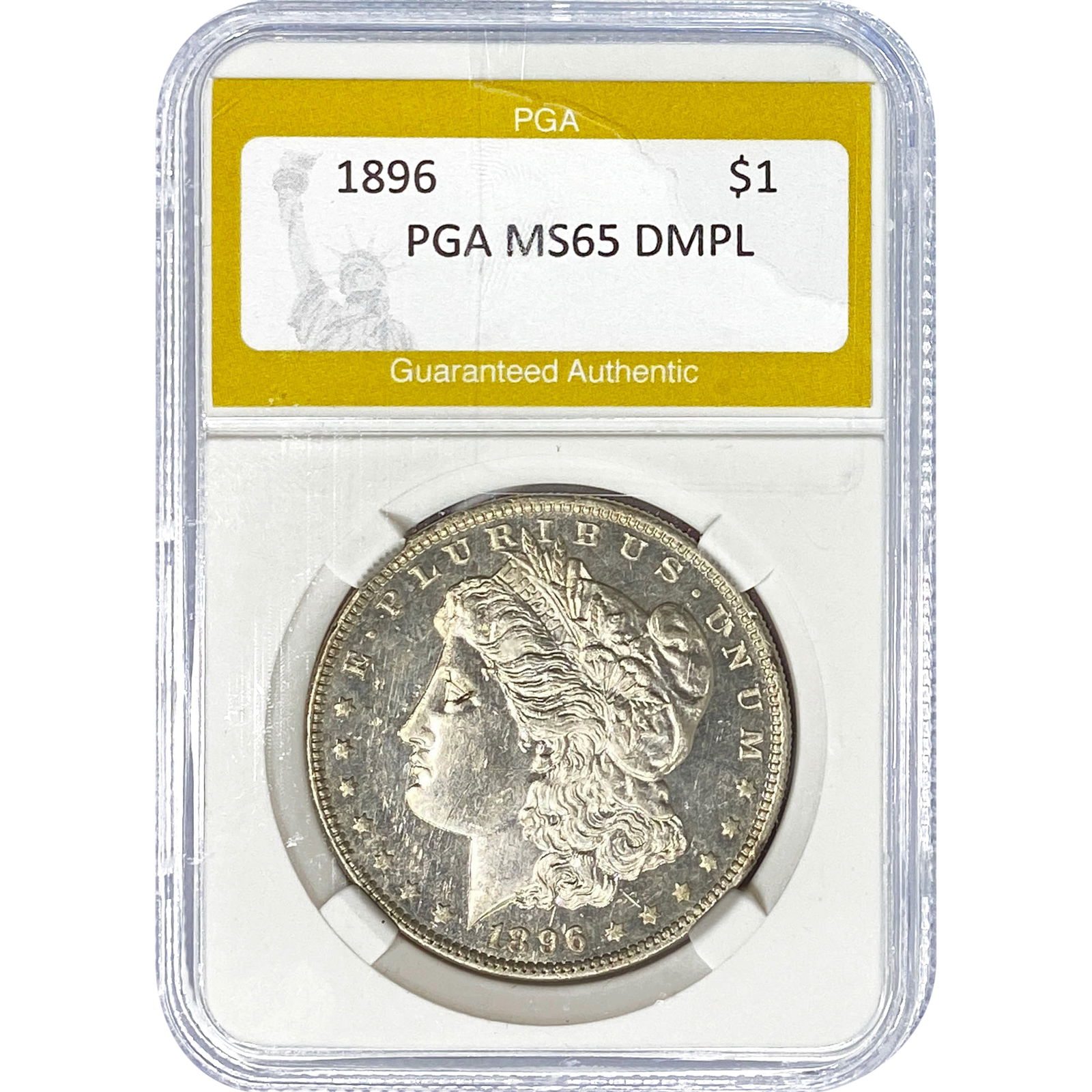 1896 Morgan Silver Dollar PGA MS65 DMPL: 1896 Morgan Silver Dollar PGA MS65 DMPL