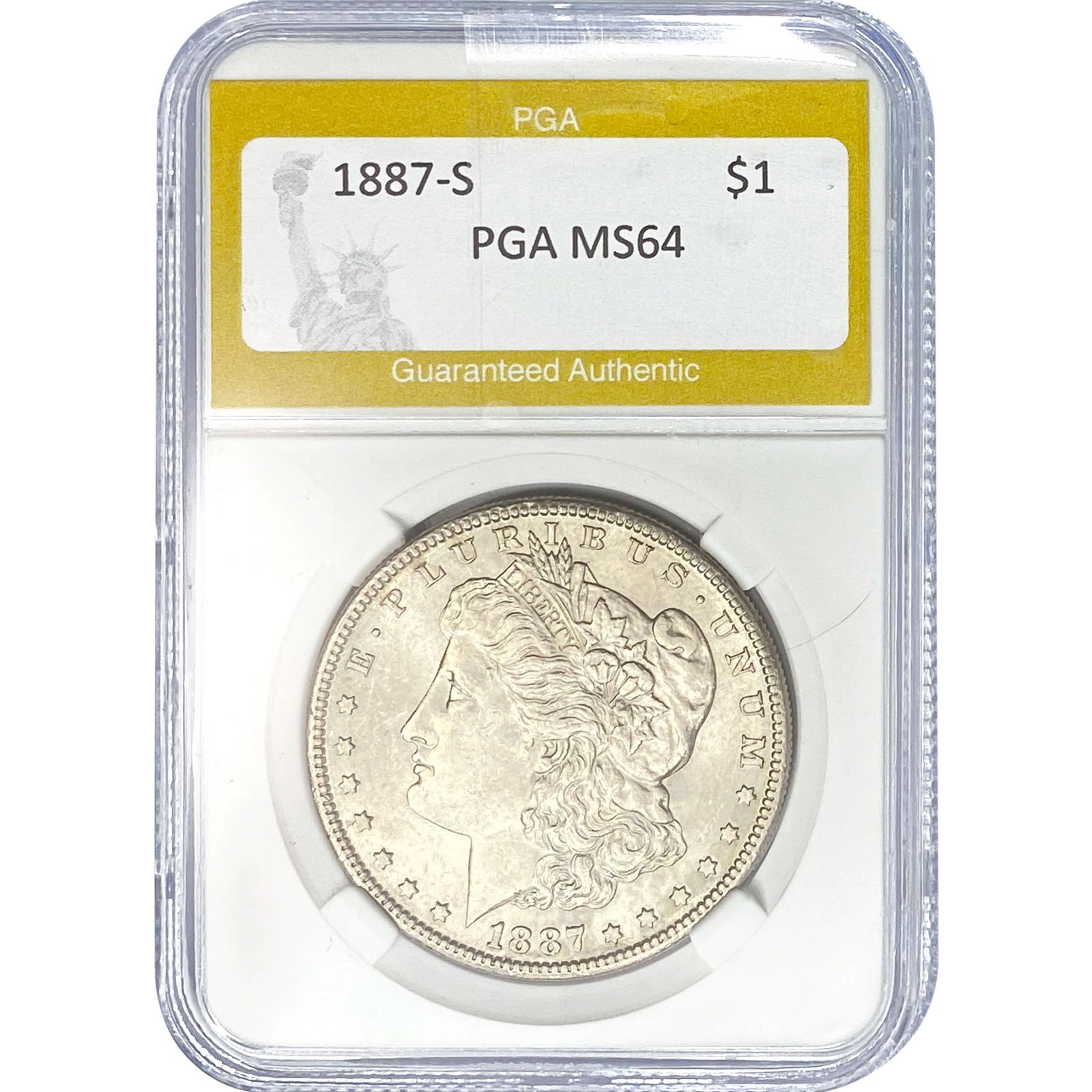 1887-S Morgan Silver Dollar PGA MS64 (1 of 2)