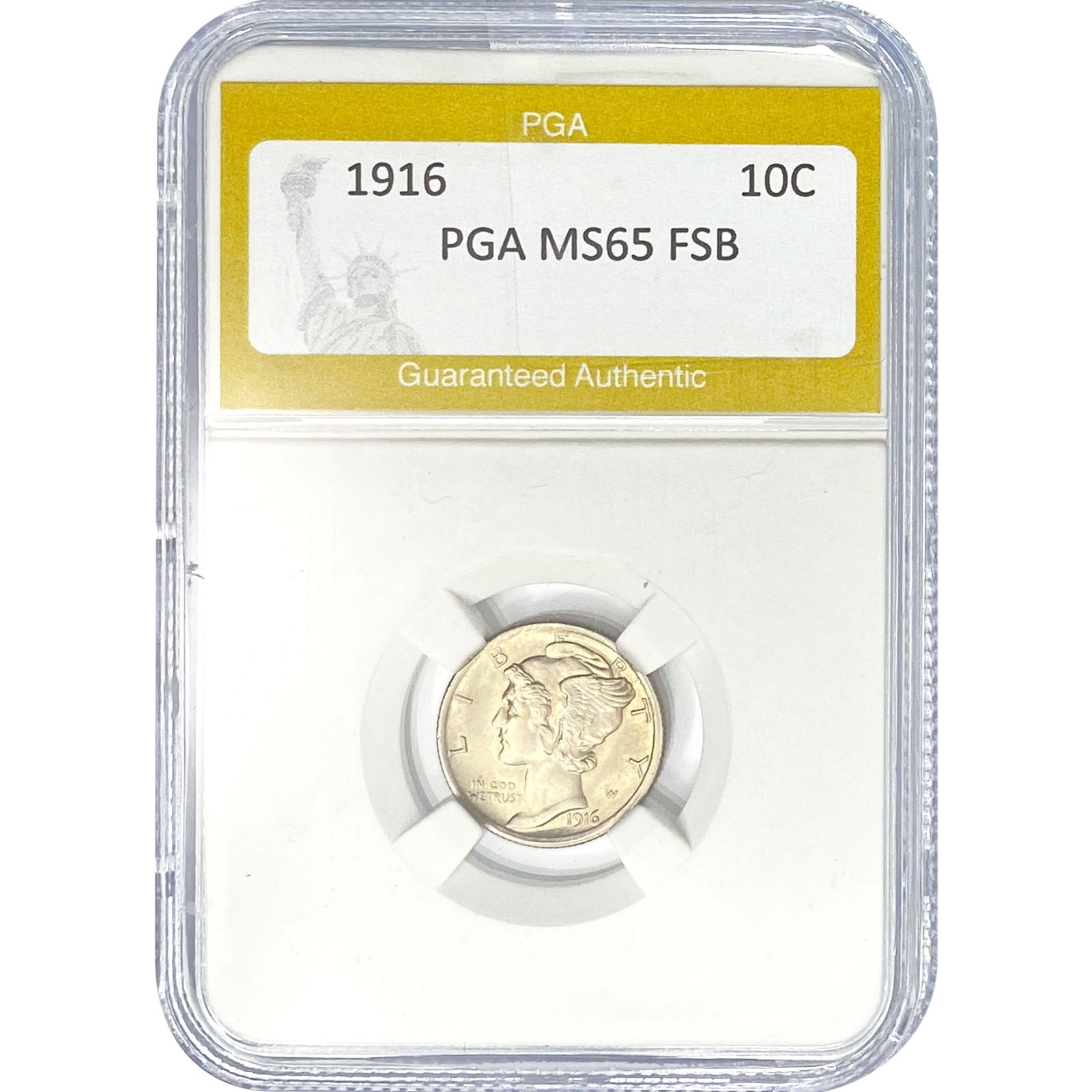 1916 Mercury Silver Dime PGA MS65 FSB (1 of 2)