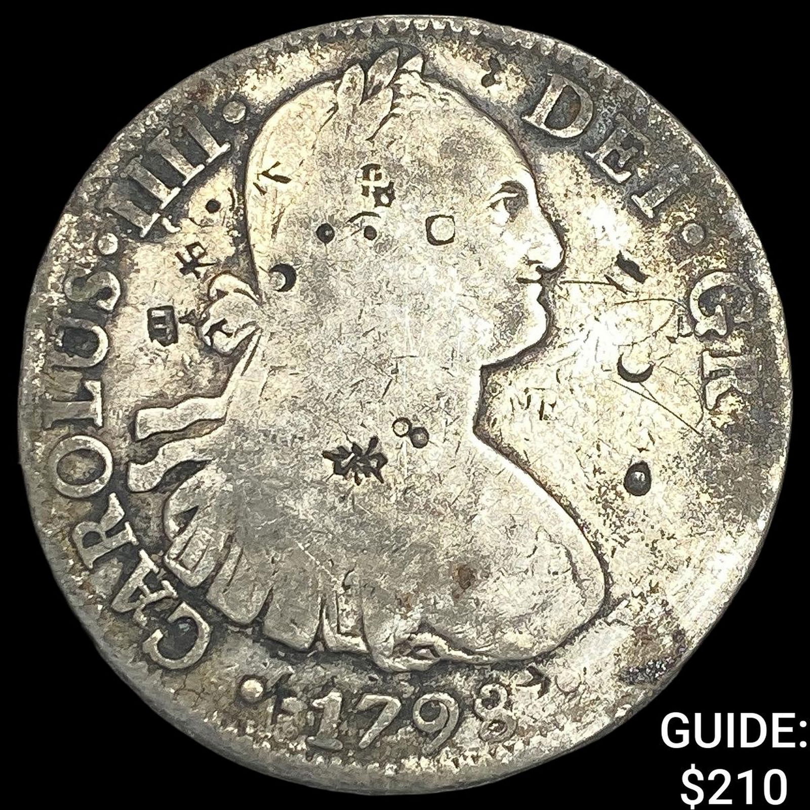 1798 Mexico Silver 8 Reales Chopmarked NEARLY UNCIRCULATED (1 of 2)