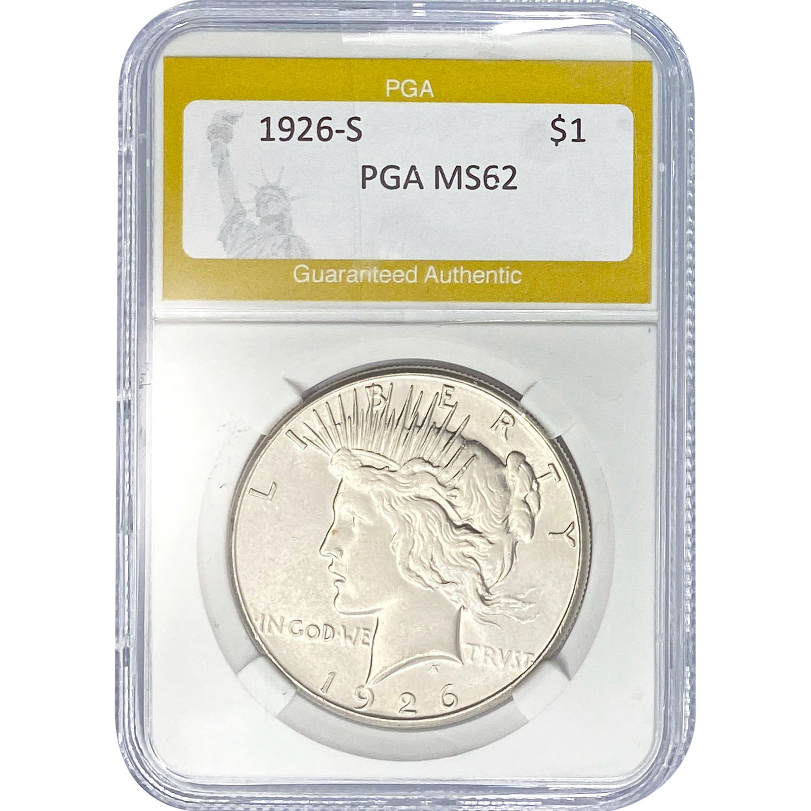 1926-S Silver Peace Dollar PGA MS62 (1 of 2)
