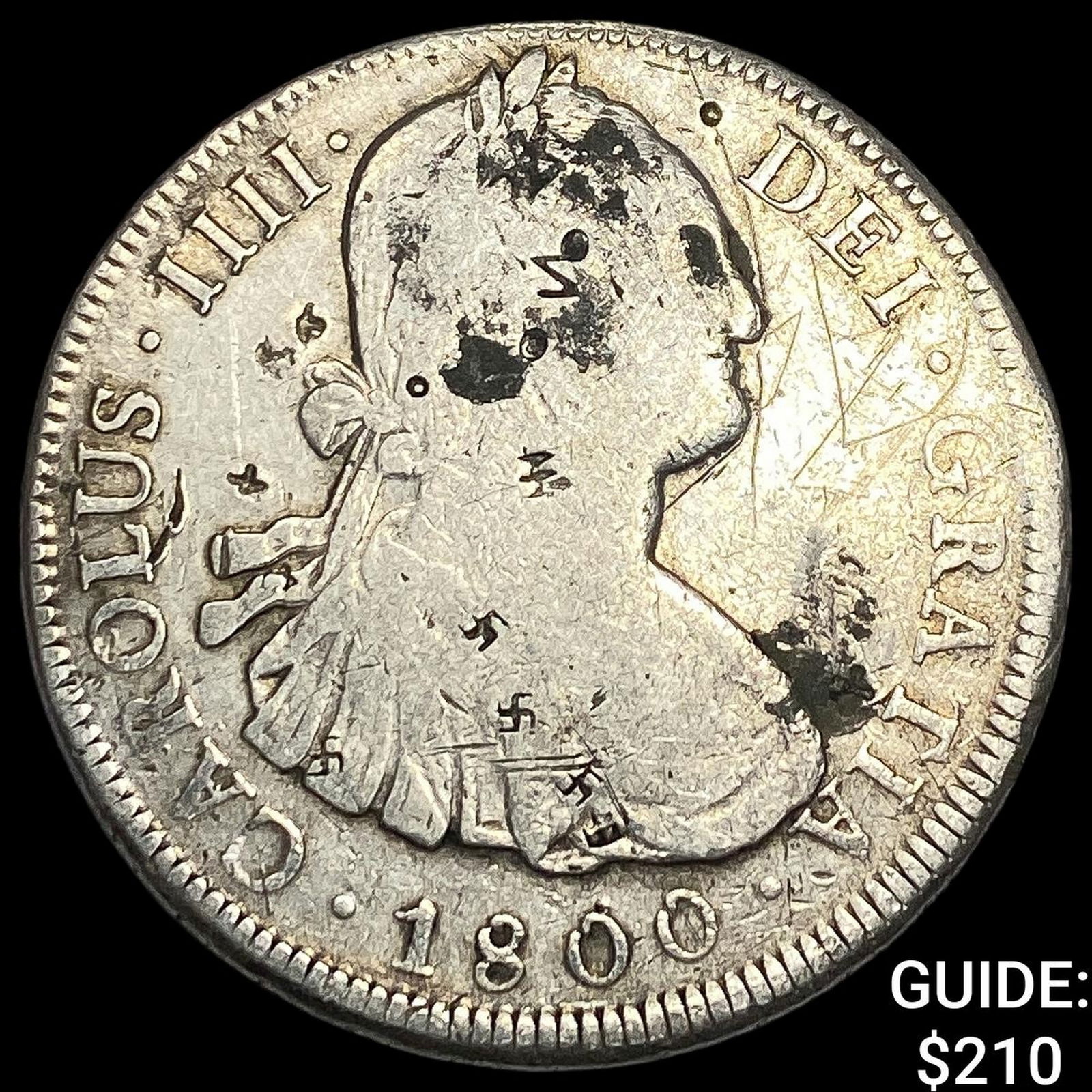 1800 Mexico Silver 8 Reales Chopmarked NEARLY UNCIRCULATED (1 of 2)