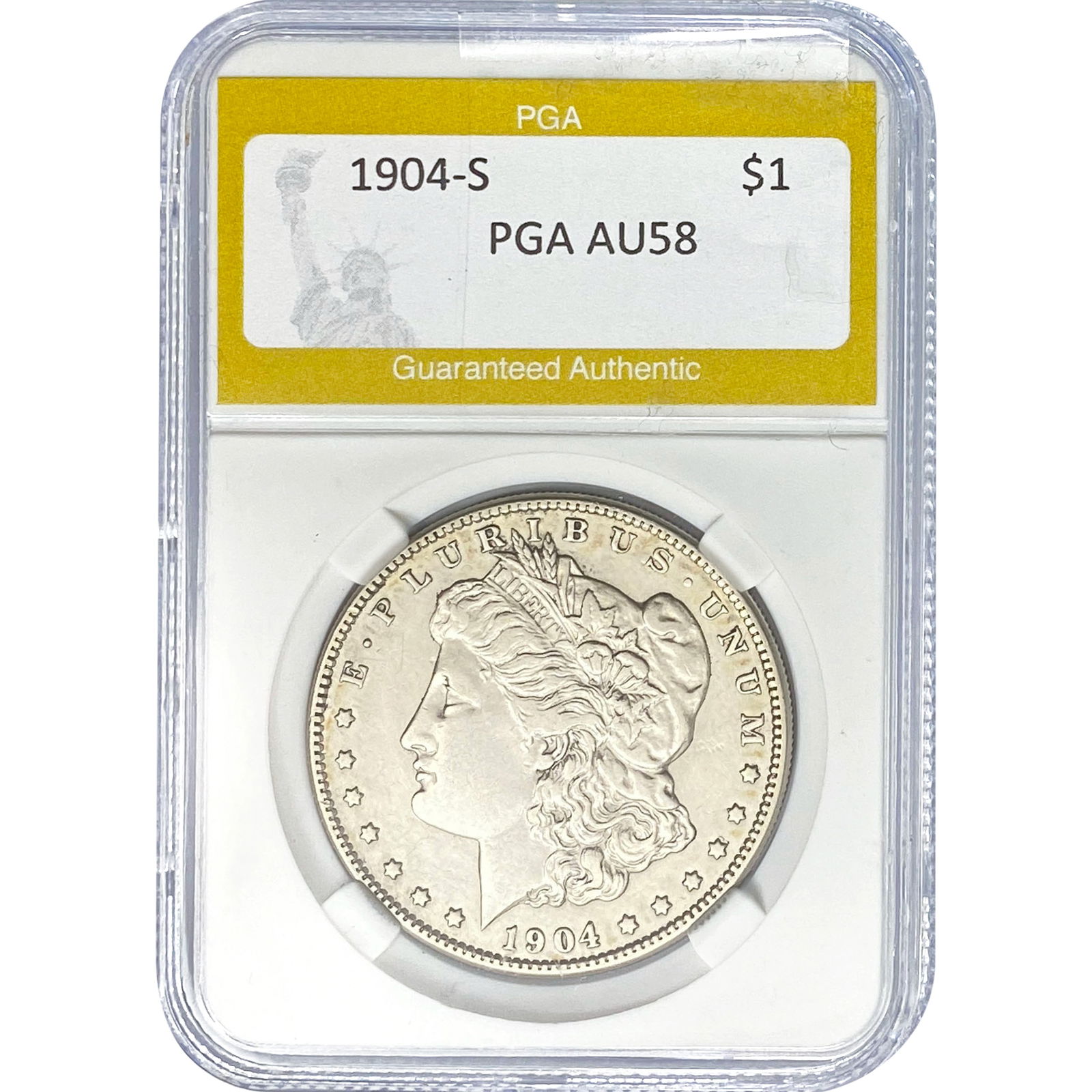 1904-S Morgan Silver Dollar PGA AU58: 1904-S Morgan Silver Dollar PGA AU58