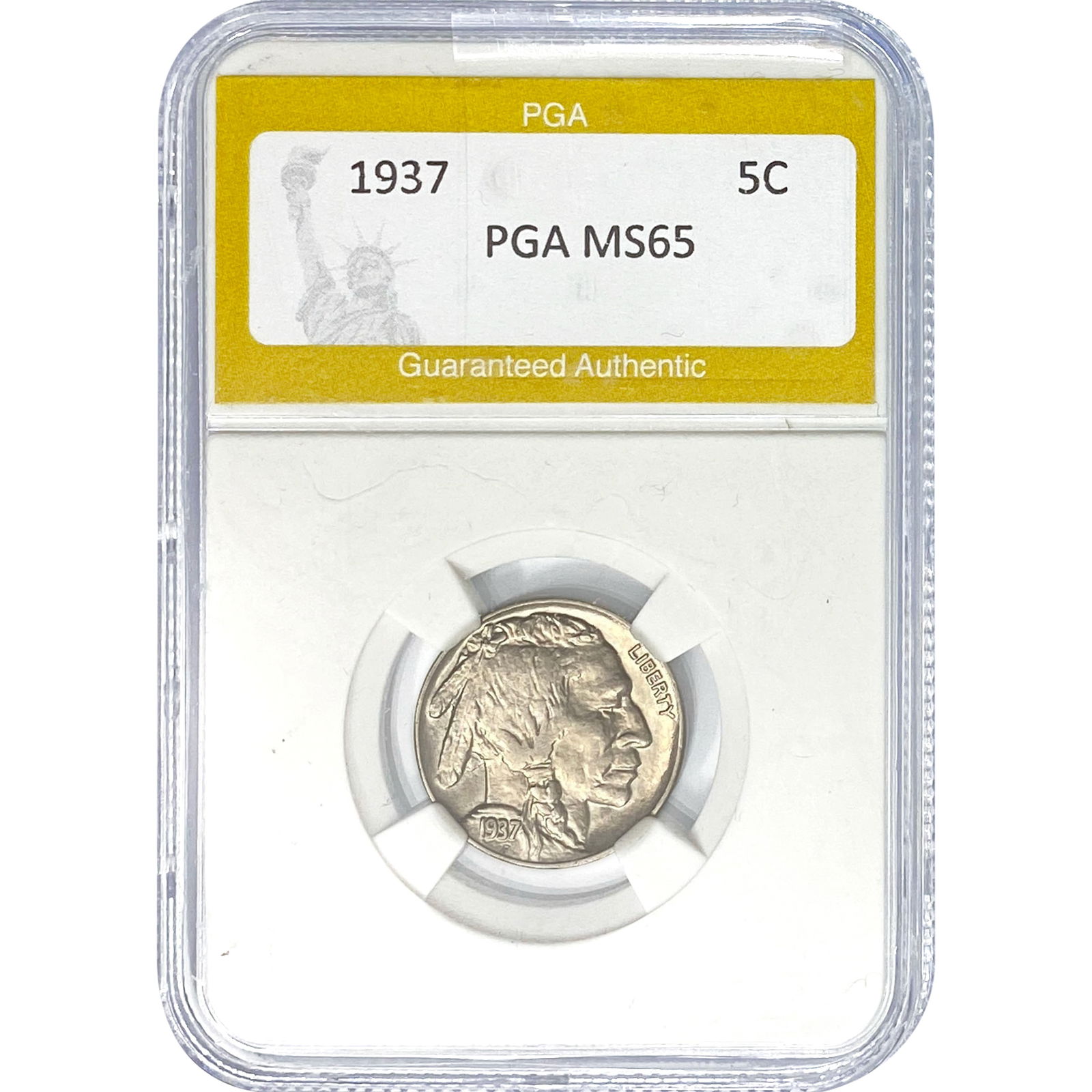 1937 Buffalo Nickel PGA MS65: 1937 Buffalo Nickel PGA MS65