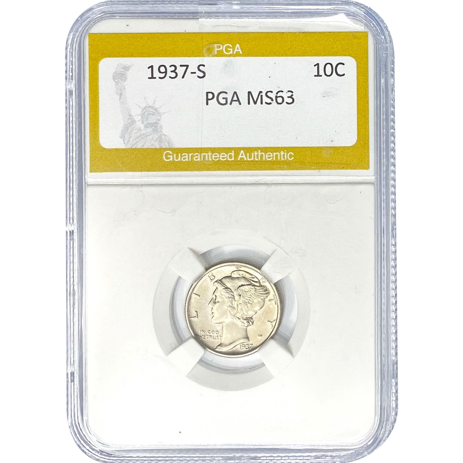 1937-S Mercury Silver Dime PGA MS63 (1 of 2)