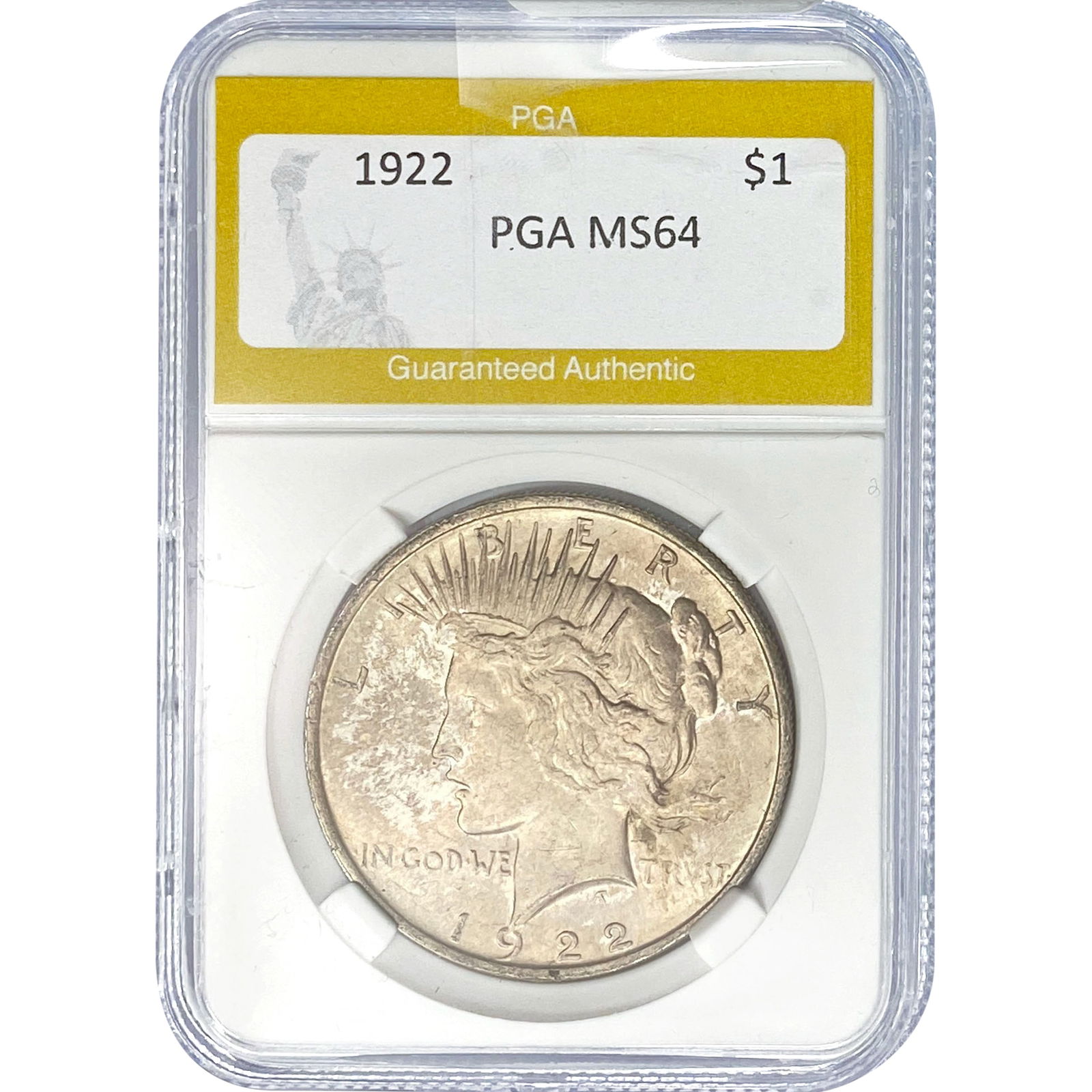 1922 Silver Peace Dollar PGA MS64: 1922 Silver Peace Dollar PGA MS64