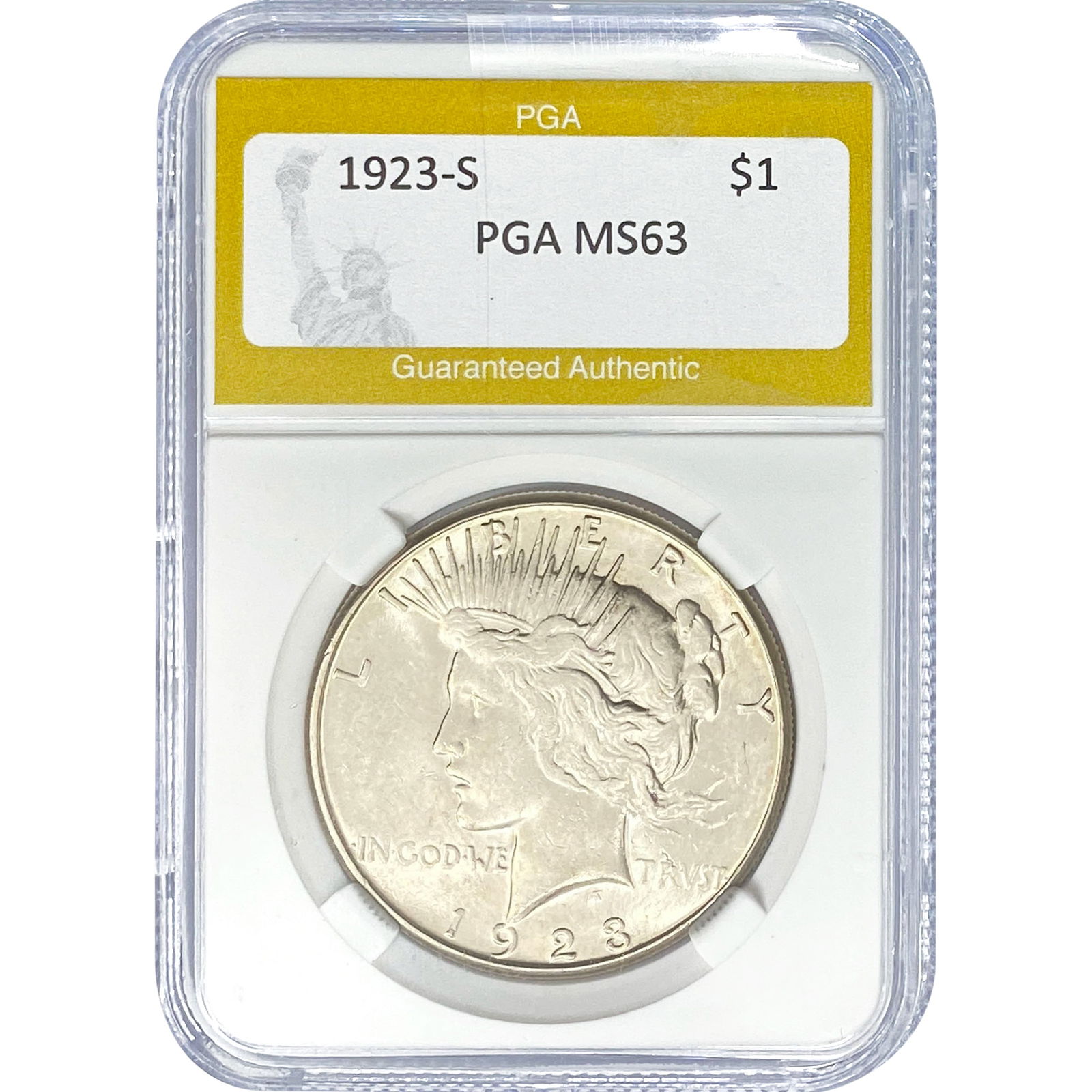 1923-S Silver Peace Dollar PGA MS63 (1 of 2)