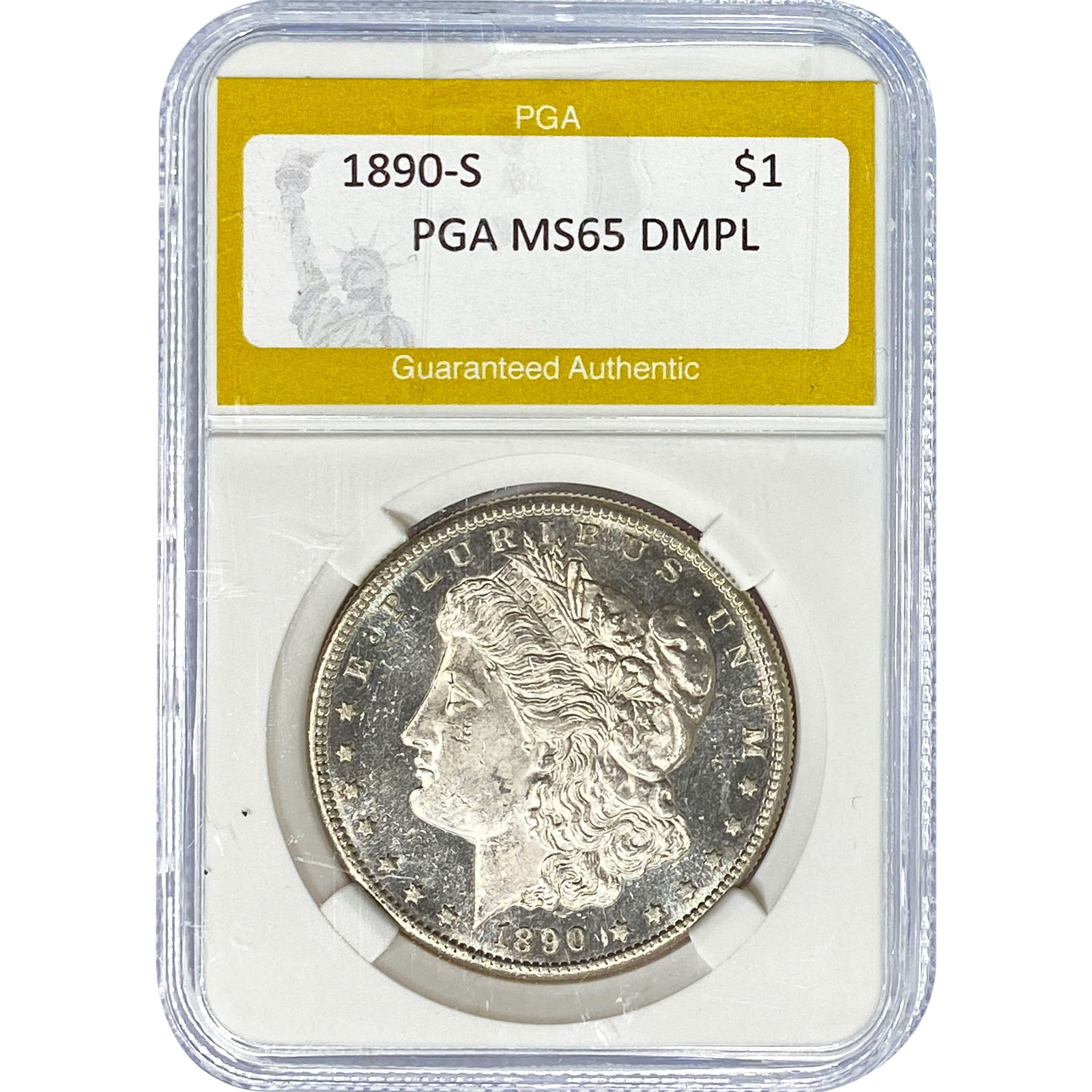 1890-S Morgan Silver Dollar PGA MS65 DMPL (1 of 2)