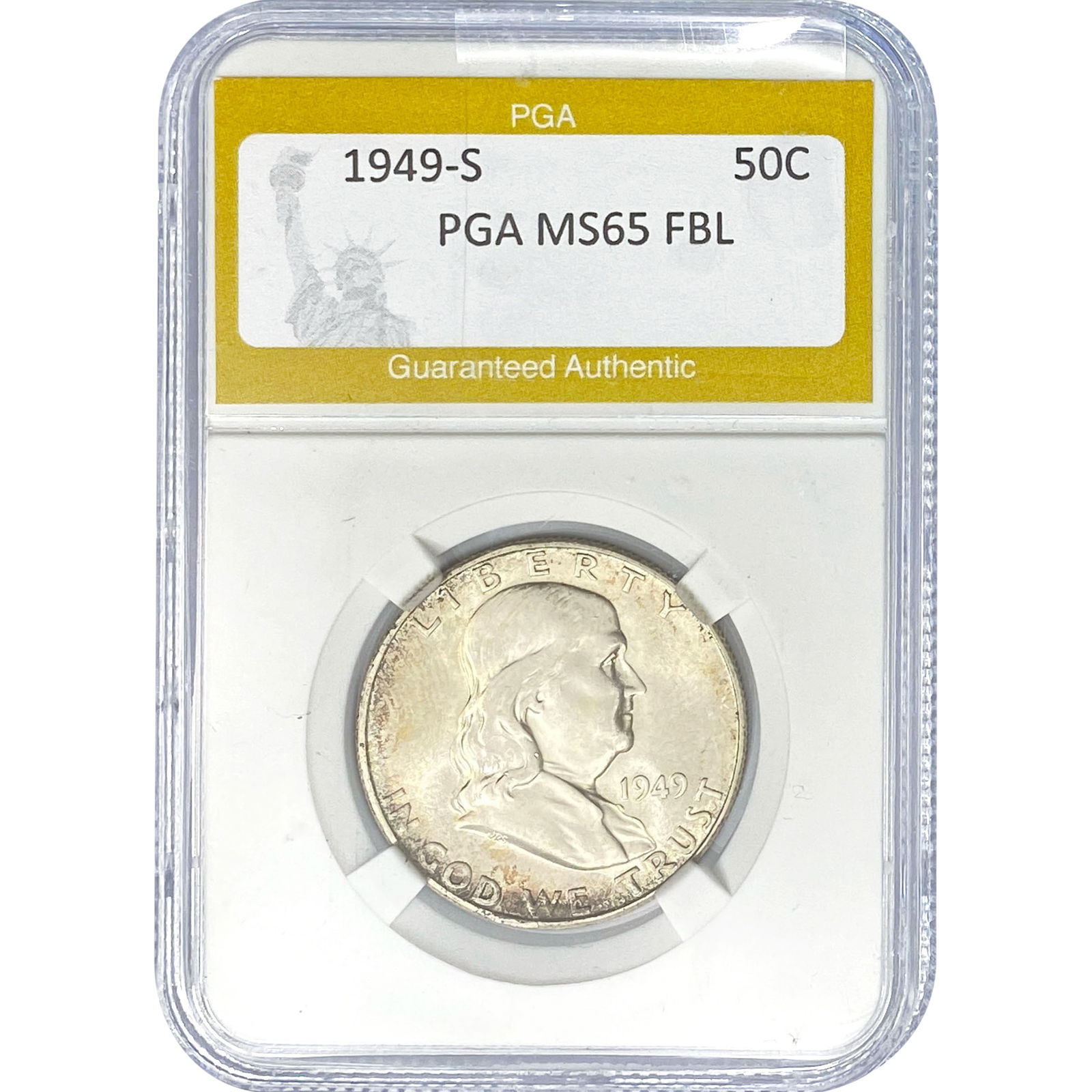 1949-S Franklin Half Dollar PGA MS65 FBL (1 of 2)