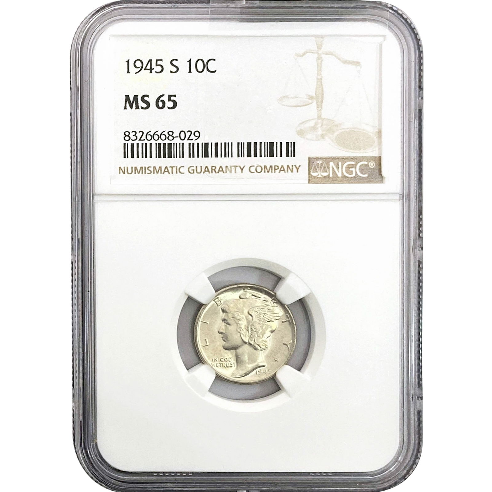 1945-S Mercury Silver Dime NGC MS65 (1 of 2)