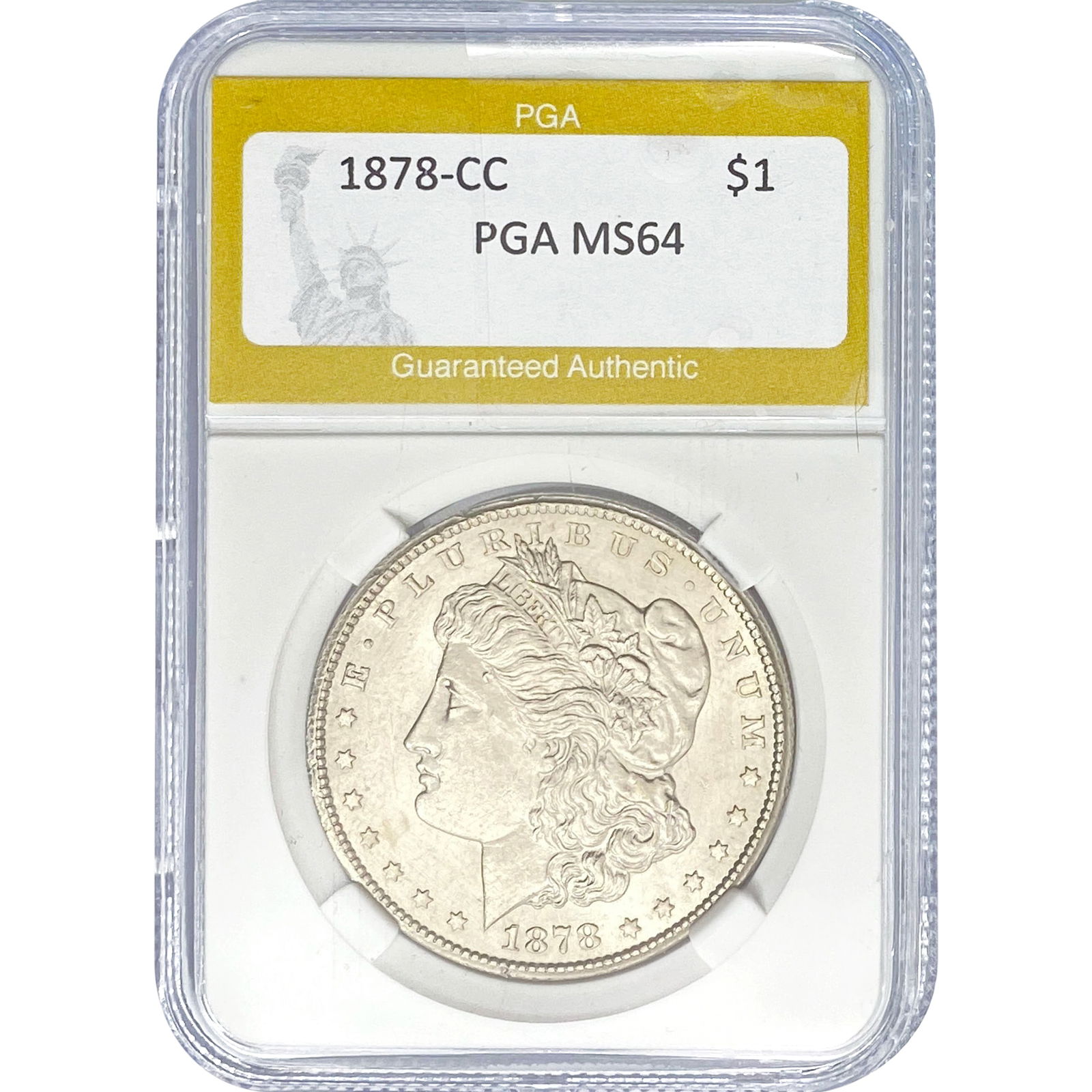 1878-CC Morgan Silver Dollar PGA MS64: 1878-CC Morgan Silver Dollar PGA MS64